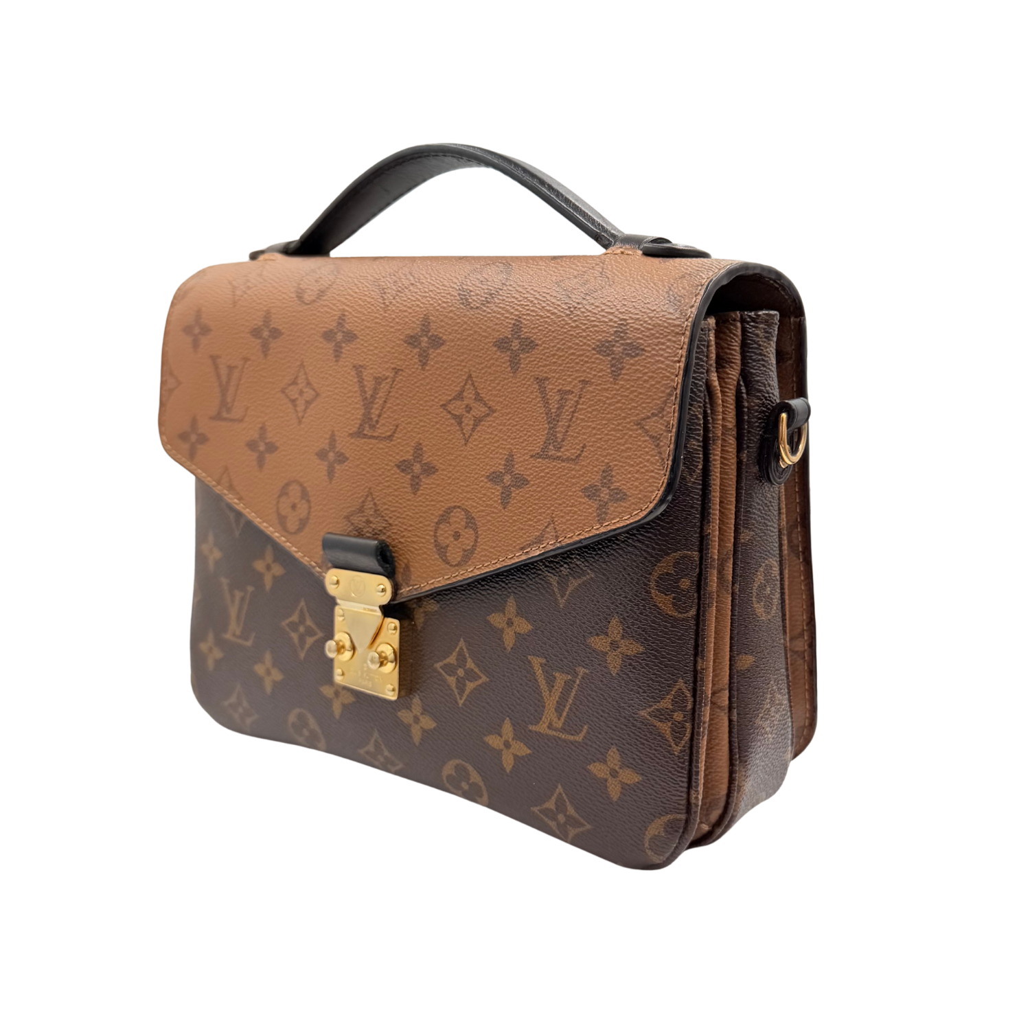 Medium Reversed Monogram Canvas Metis Bag Brown