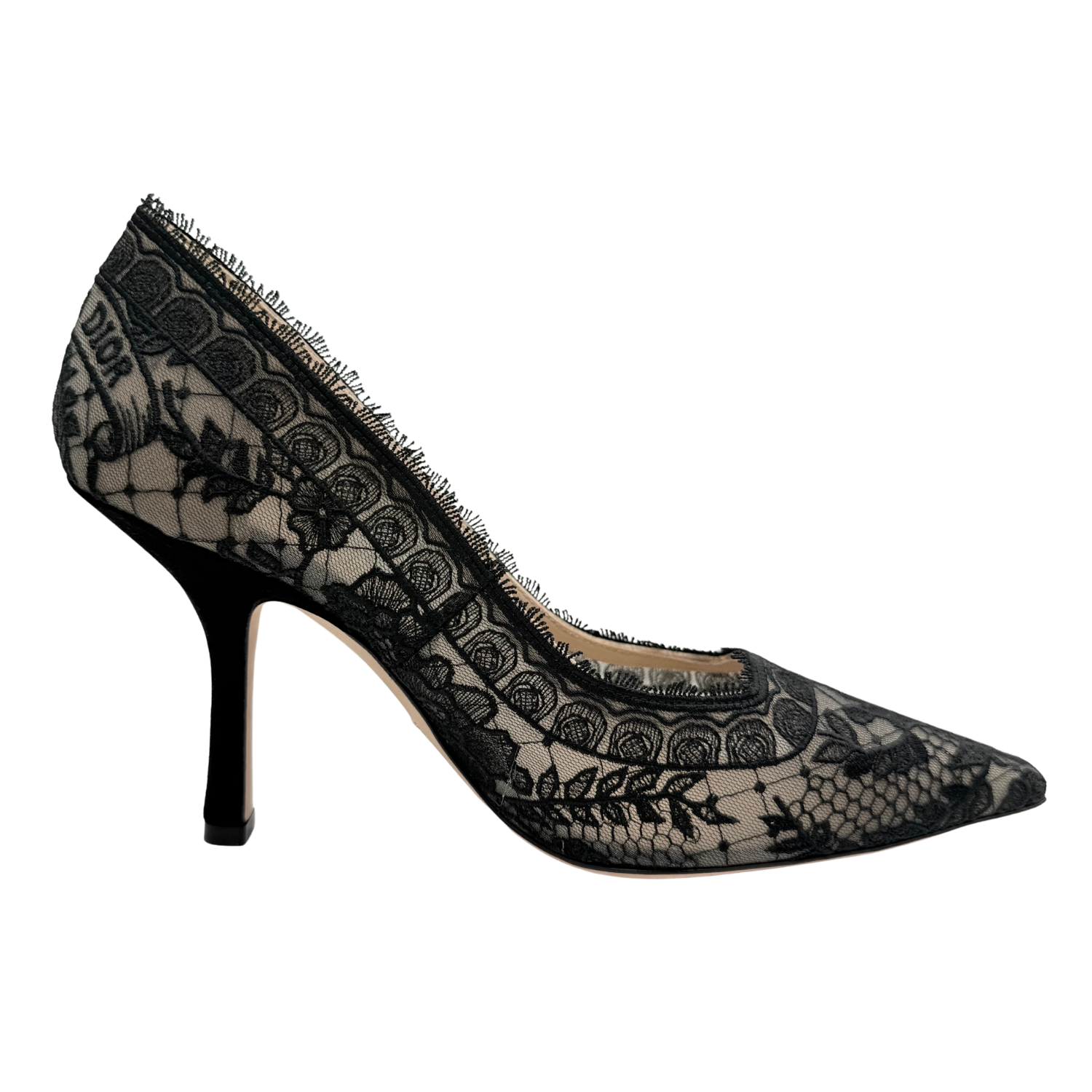 Christian Dior Lace Lace Pattern Pumps Black