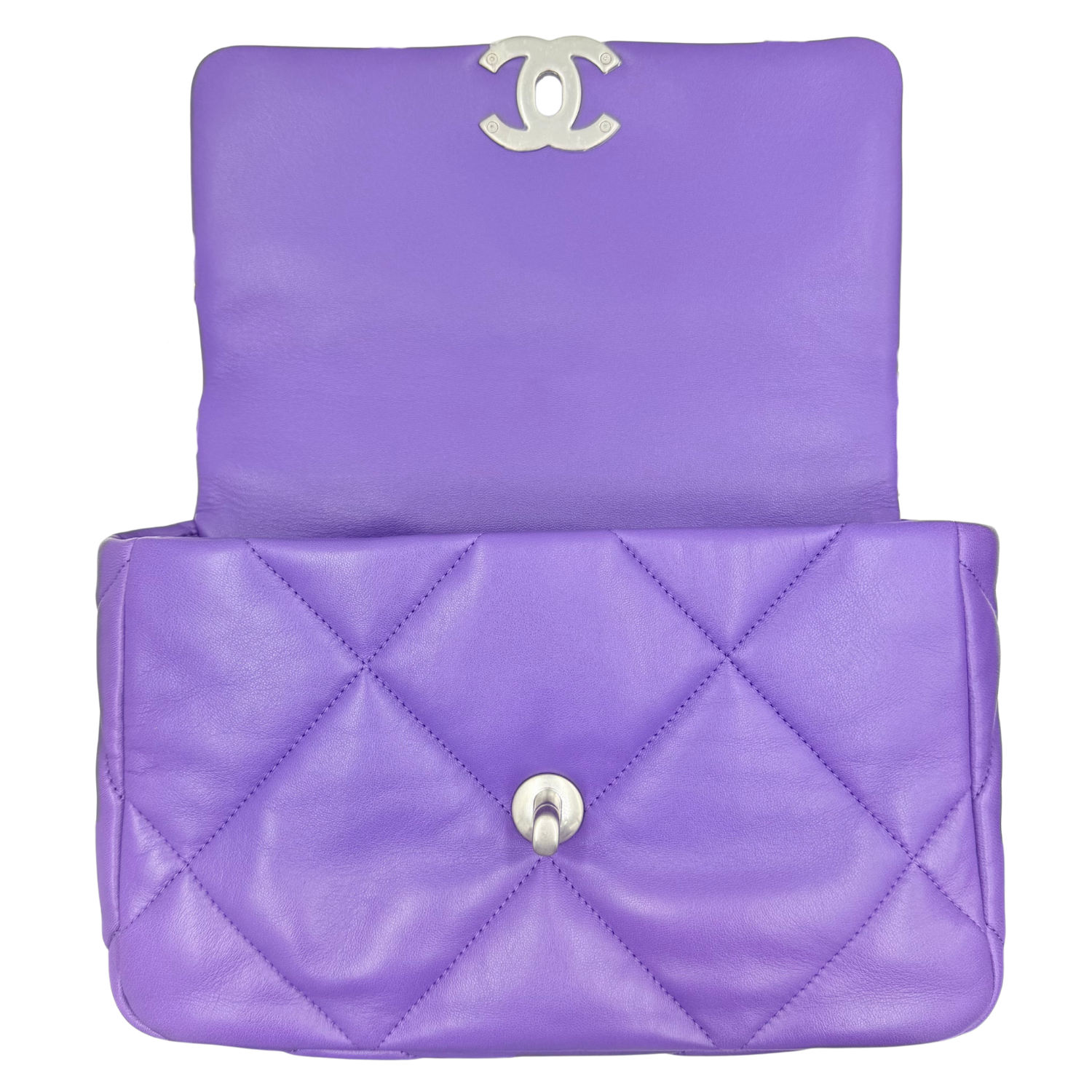 Chanel Small 19 Flap Limited Quilted Lambskin Leather Purple
