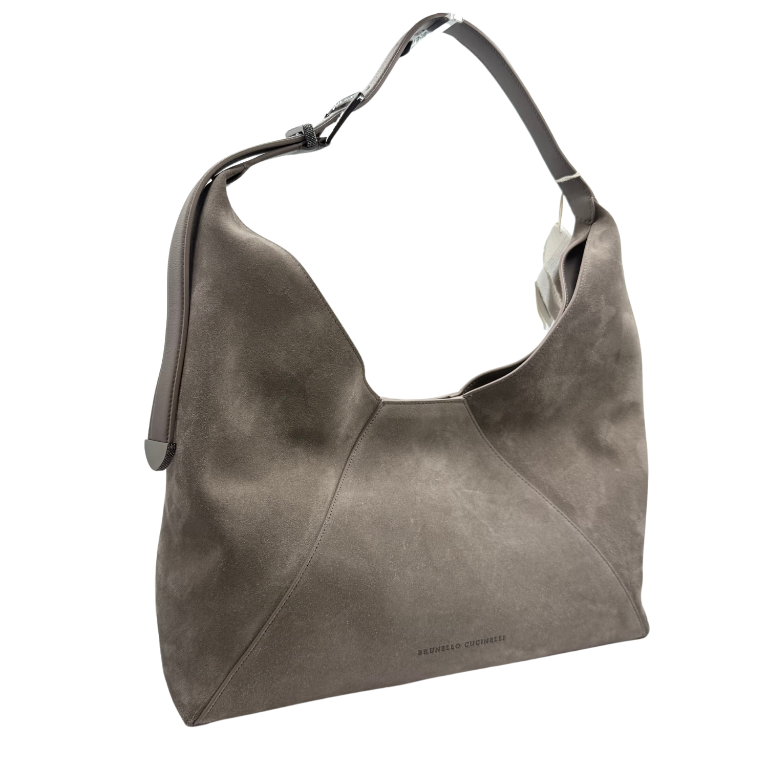 Brunello Cucinelli Buckle Suede Hobo Bag Ossido