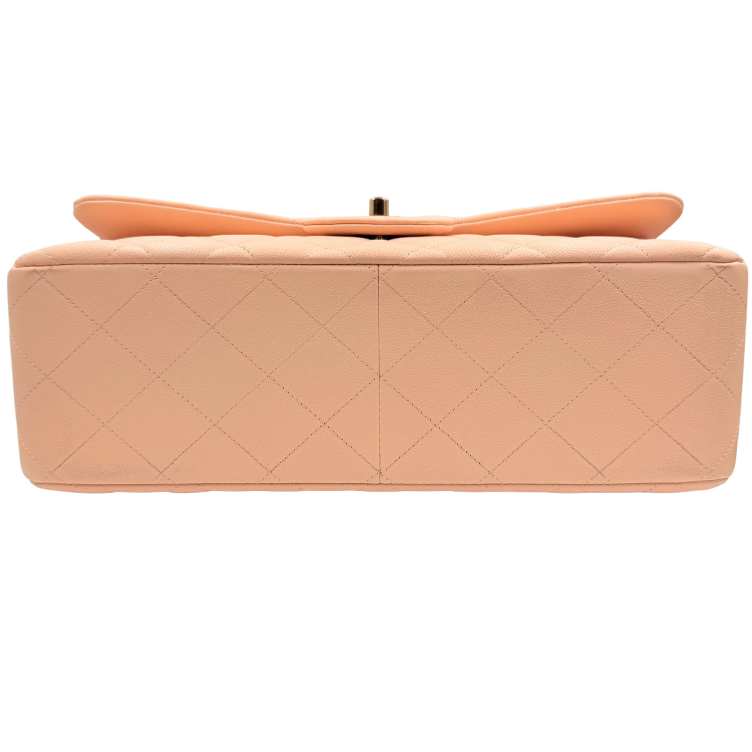 Chanel Caviar Quilted Jumbo Classic Double Flap Bag Beige with Peach Tones