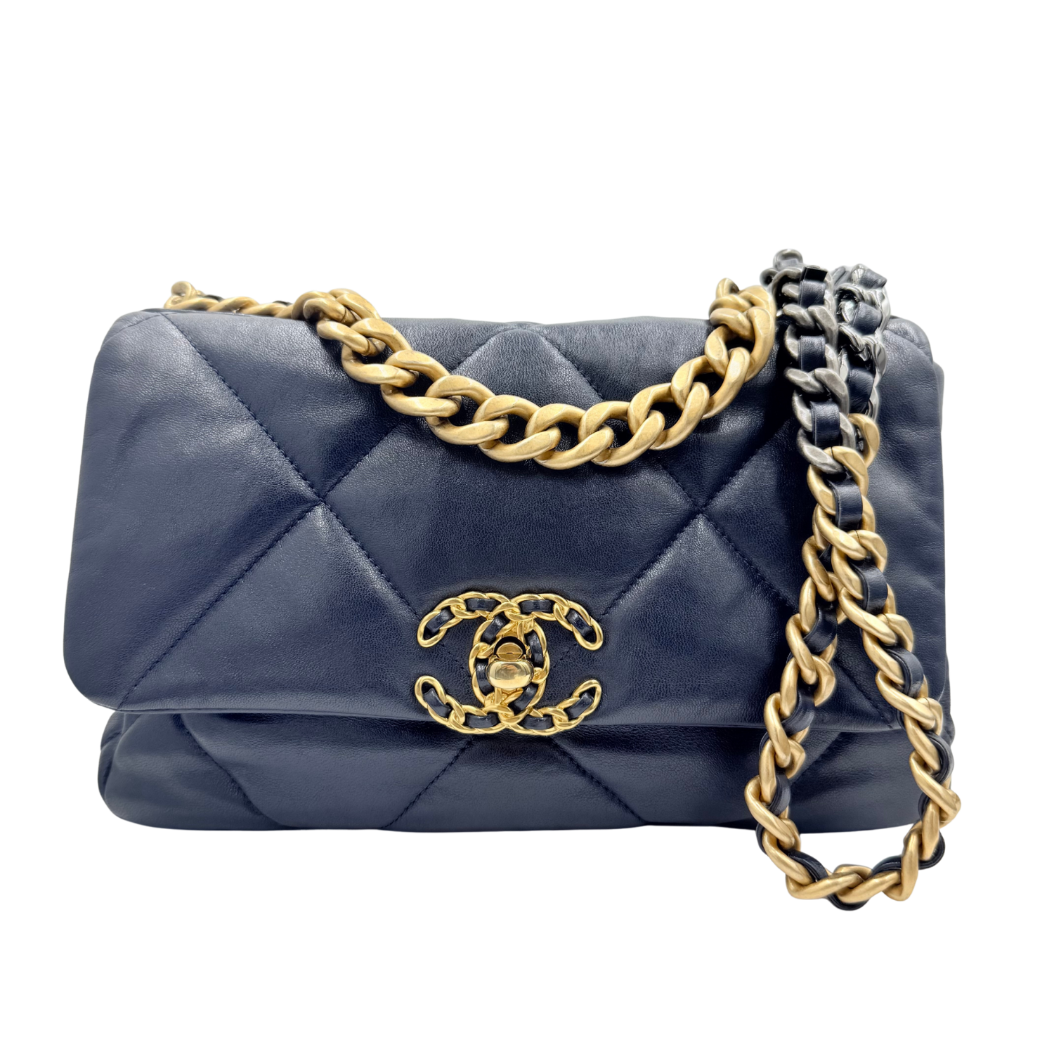 Chanel 19 Medium Flap Bag Navy