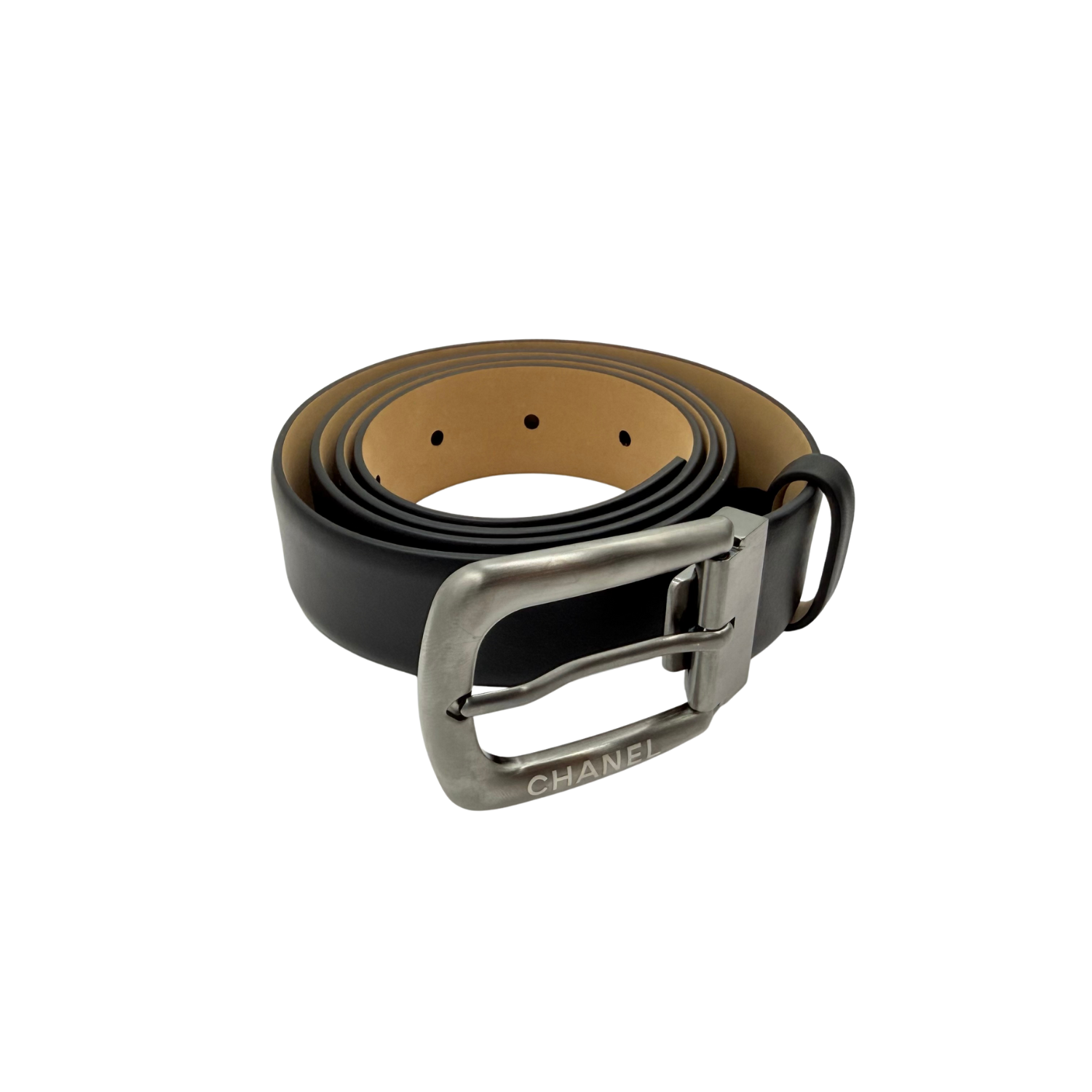 Chanel Leather Belt 95 Black