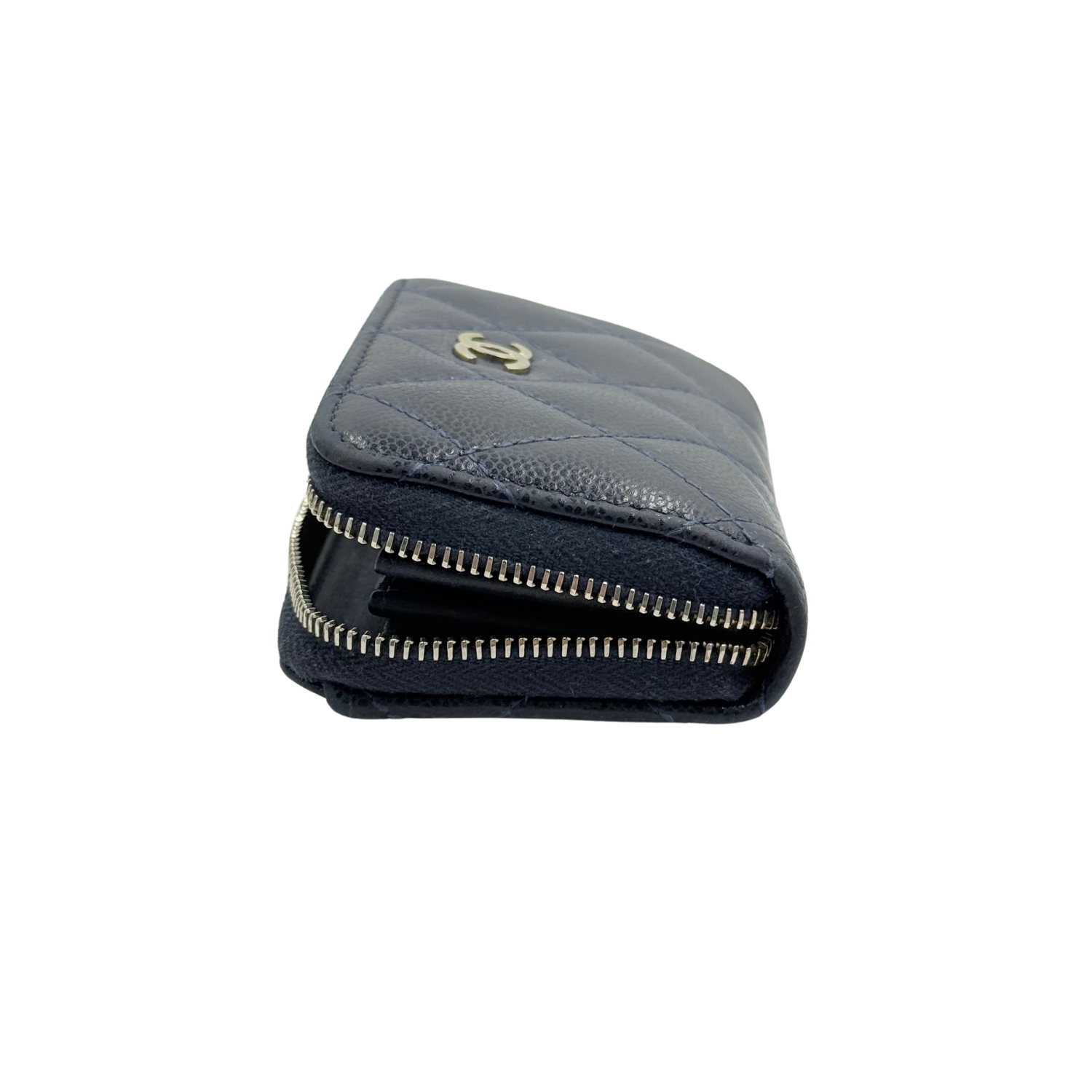 Chanel Small CC Zip Around Wallet Navy