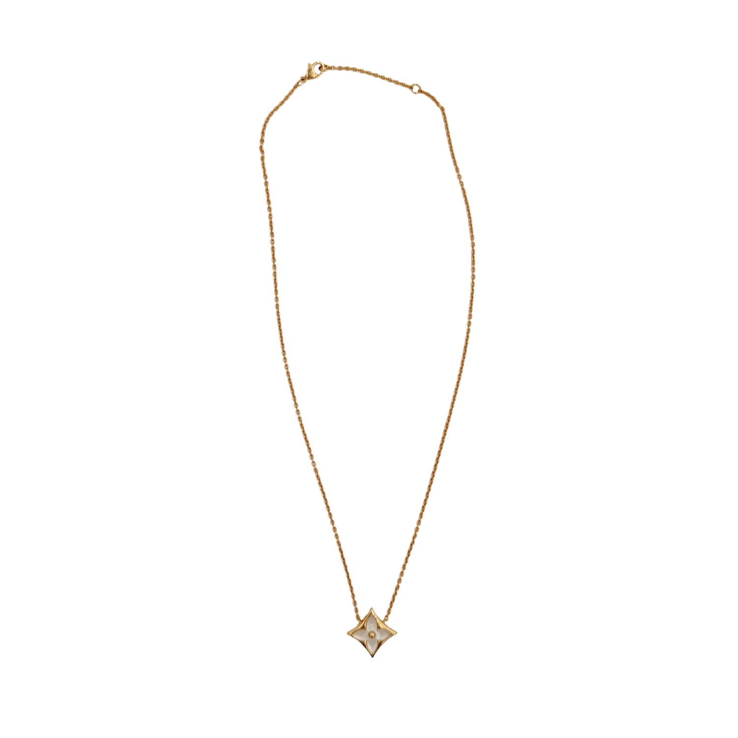 Louis Vuitton 18K Rose Gold Mother of Pearl Blossom BB Star Pendant Necklace