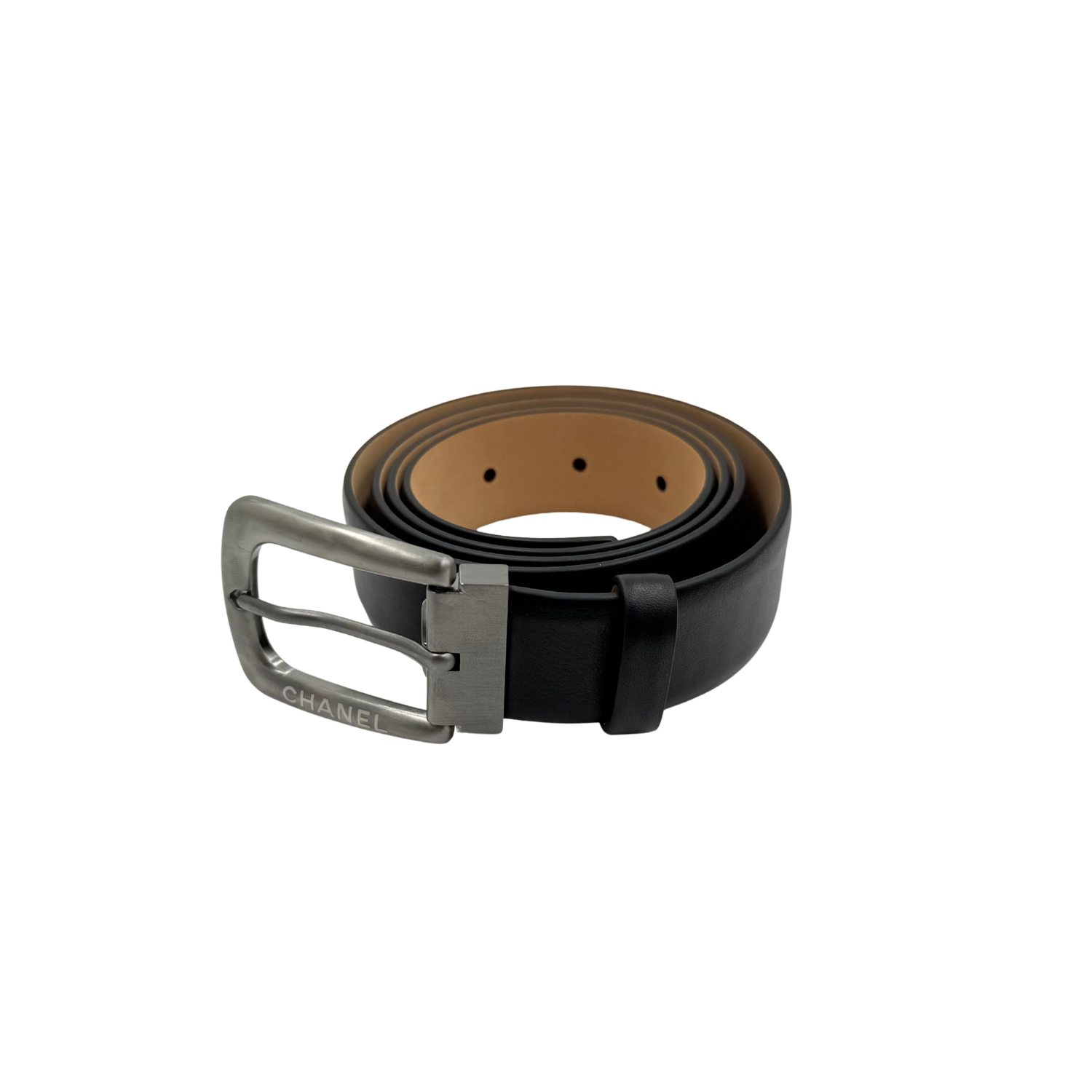 Chanel Leather Belt 95 Black