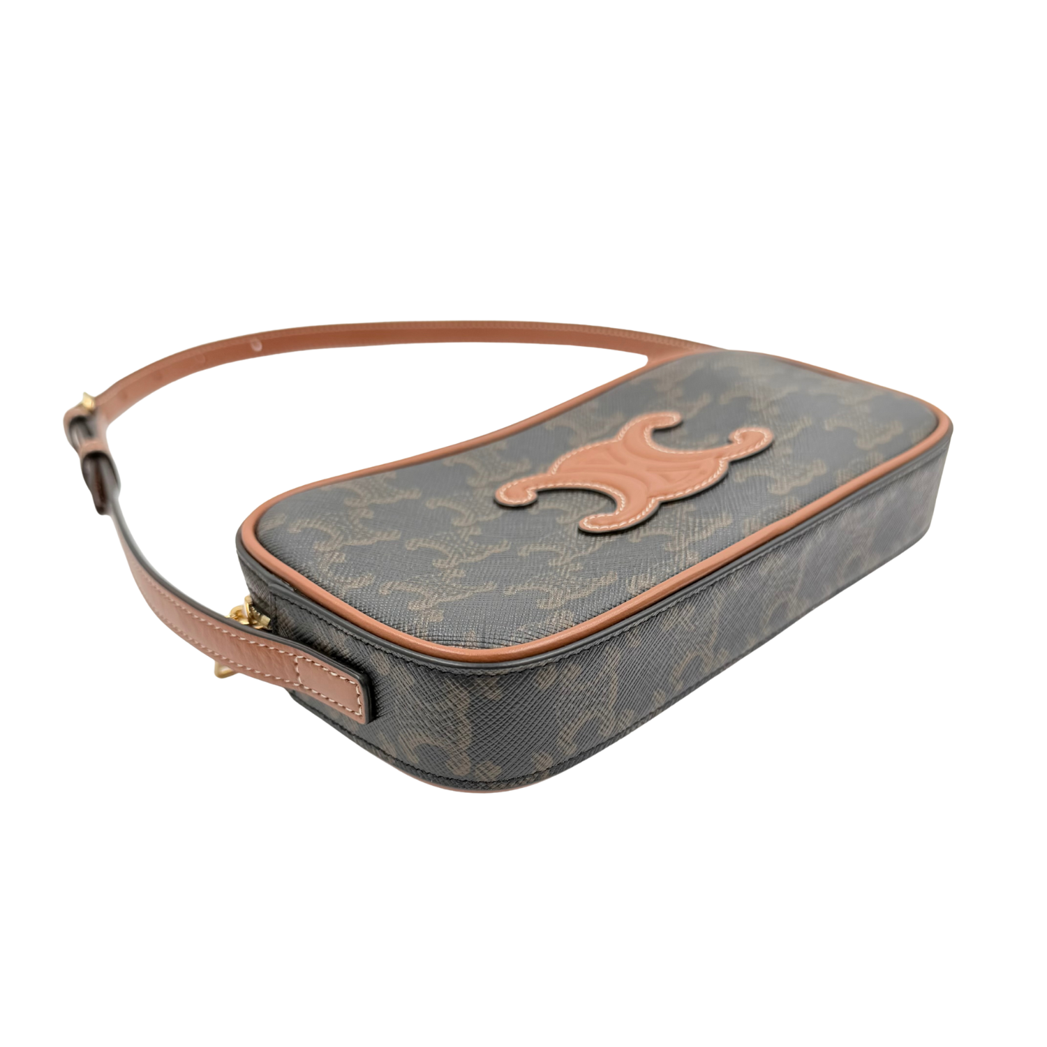 Celine Mini Triomphe Canvas Camera Shoulder Bag Tan