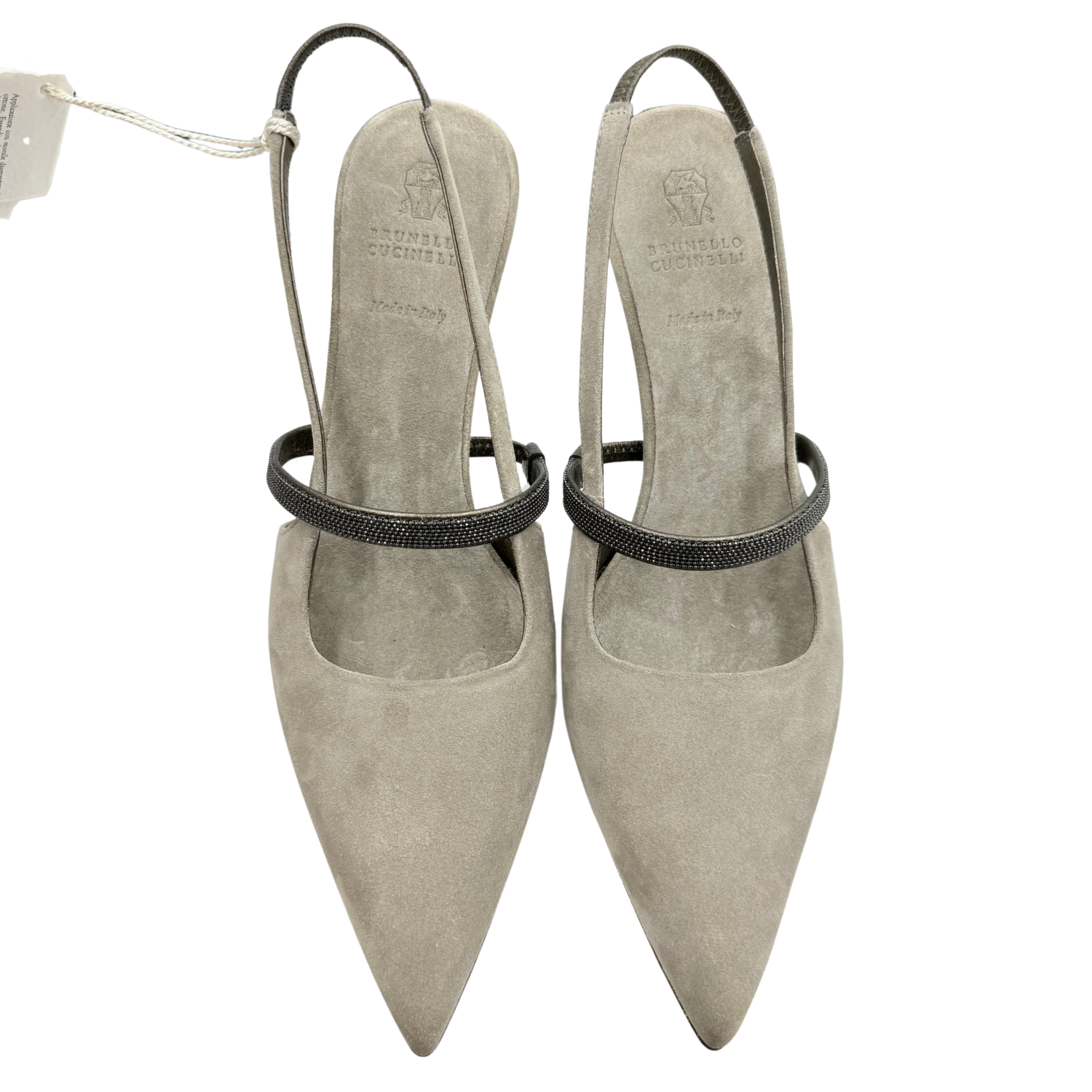 Brunello Cucinelli Suede Heels Light Grey