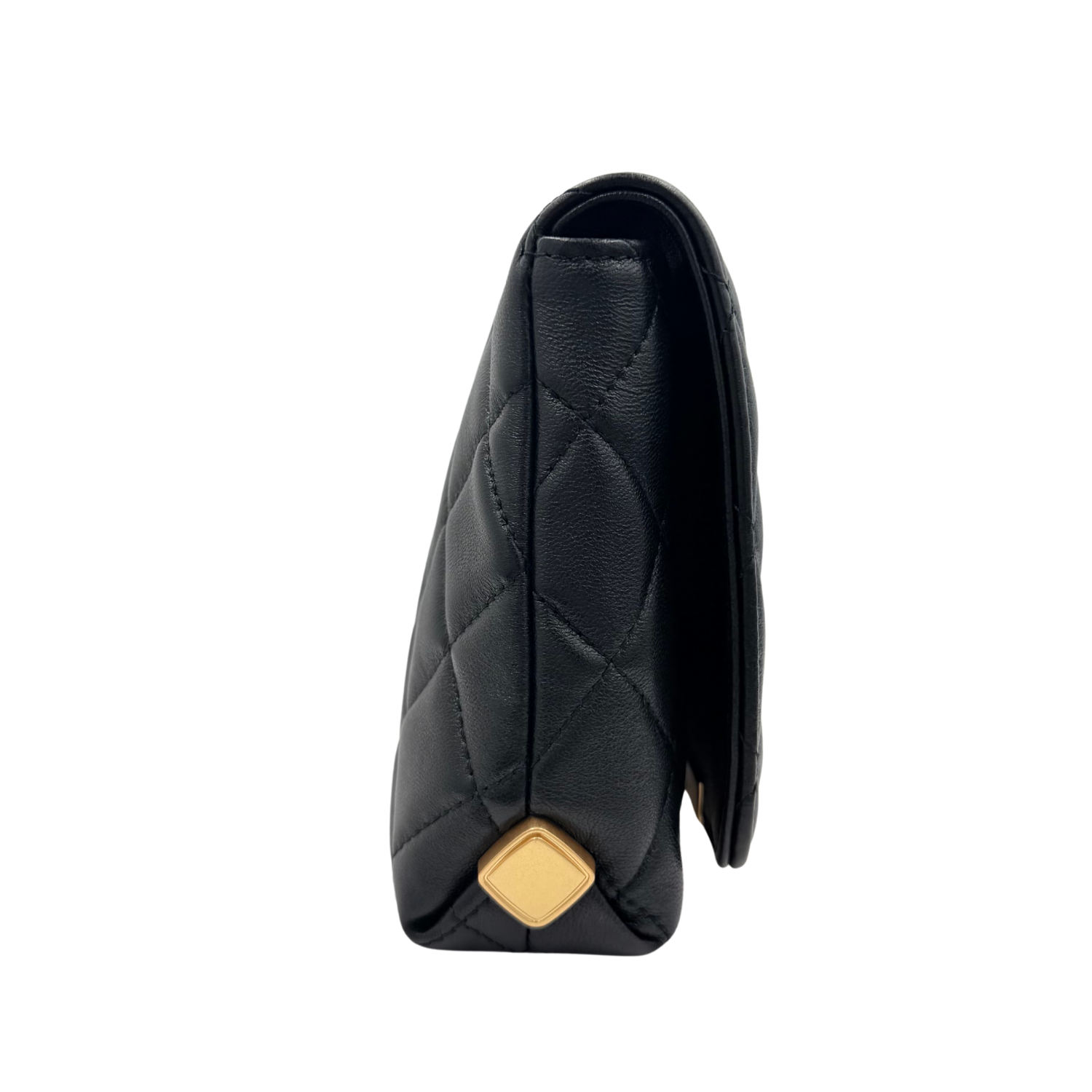 Chanel Quilted Pearl Flap Clutch Black