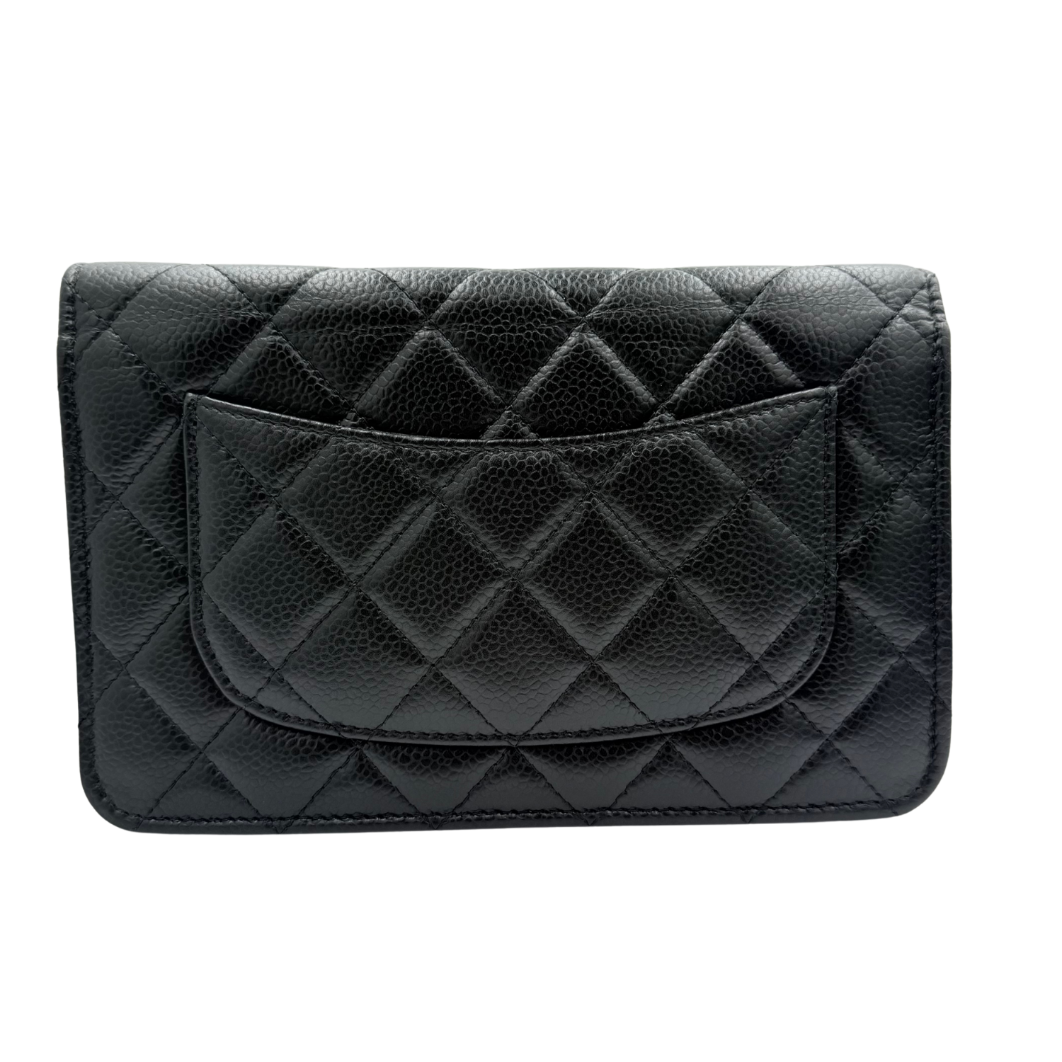 Chanel Classic Quilted Wallet On Chain Black Microchipped