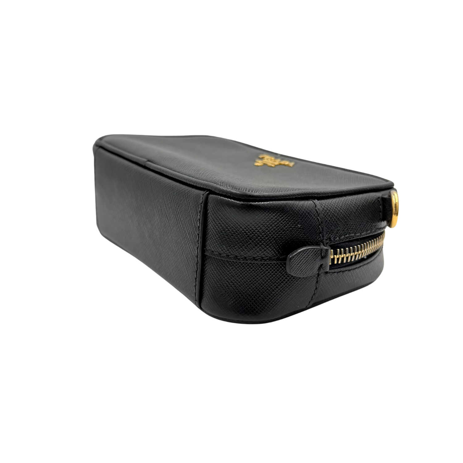 Prada Saffiano Mini Camera Crossbody Bag Black