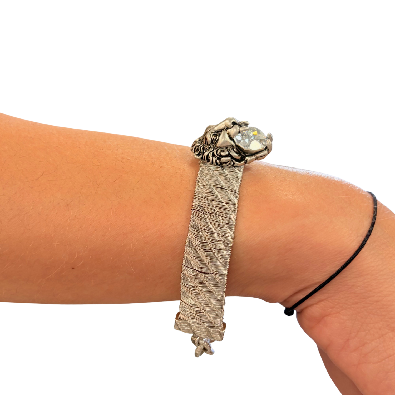 Gucci Lion Head Bracelet Silver