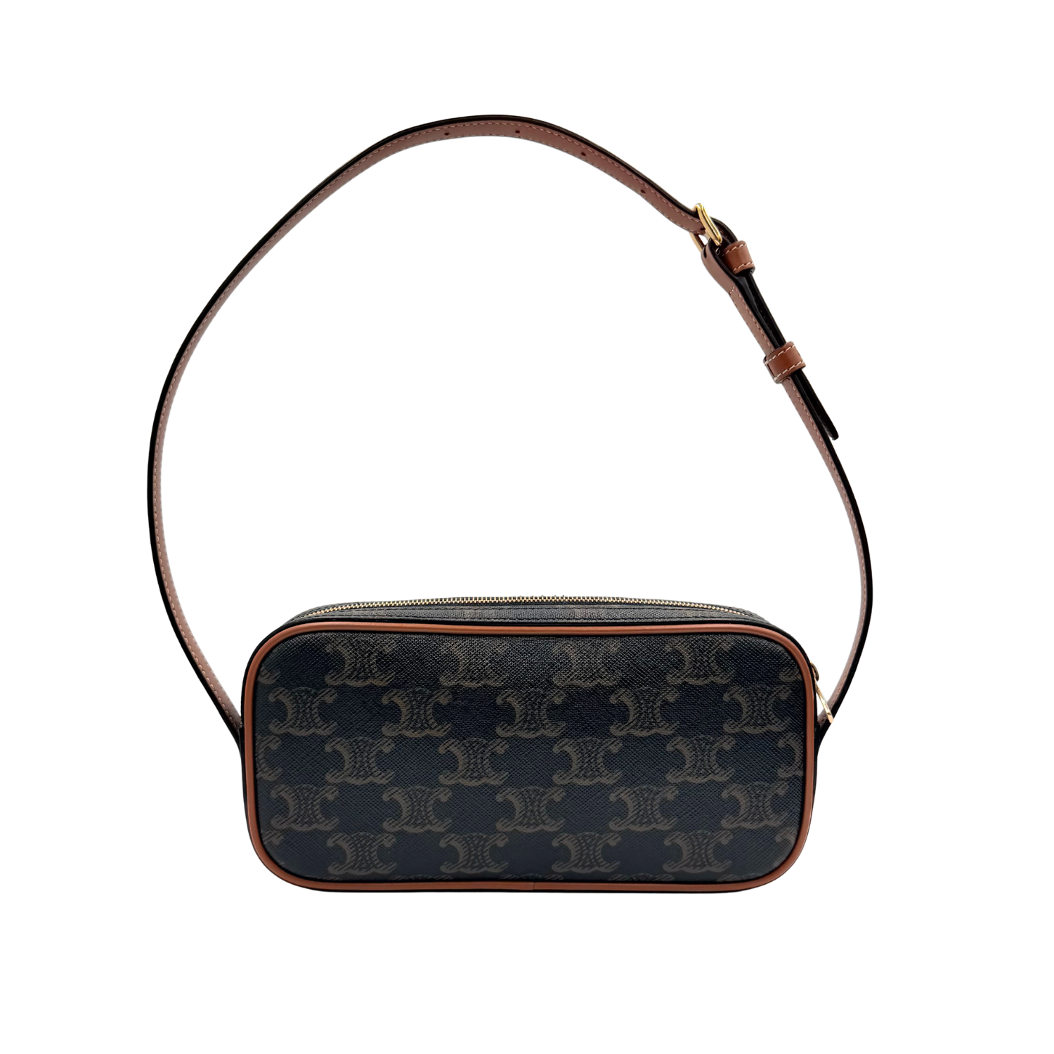 Celine Mini Triomphe Canvas Camera Shoulder Bag Tan