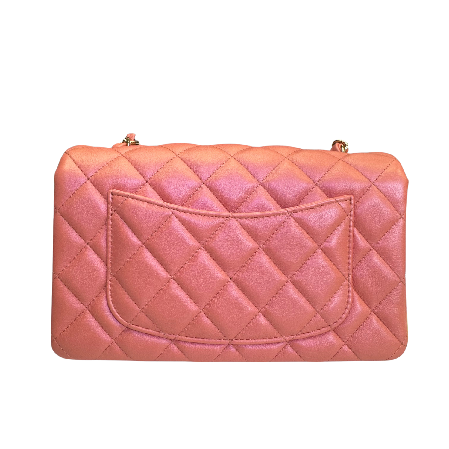 Chanel Classic Single Flap Bag Quilted Leather Mini Pink