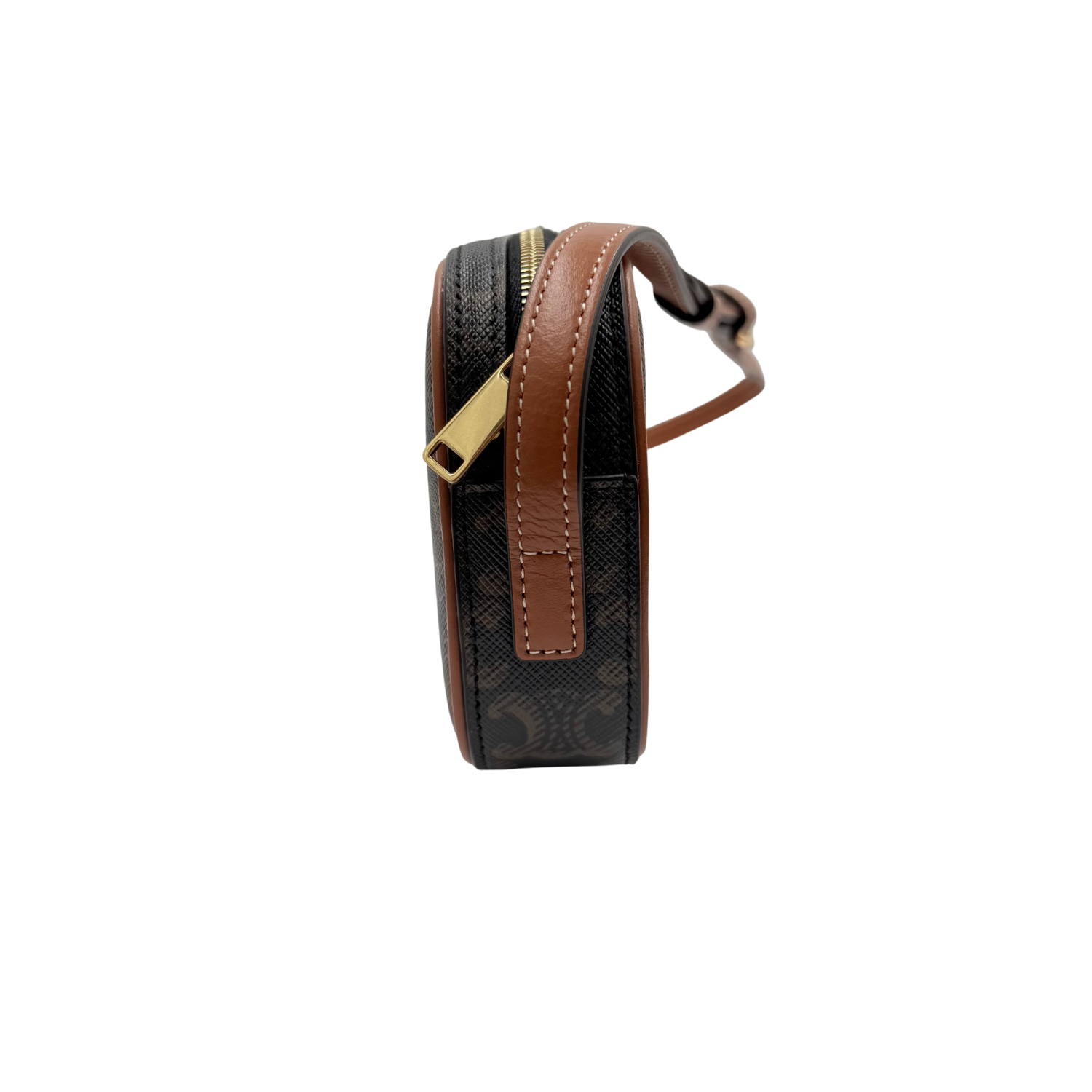 Celine Mini Triomphe Canvas Camera Shoulder Bag Tan