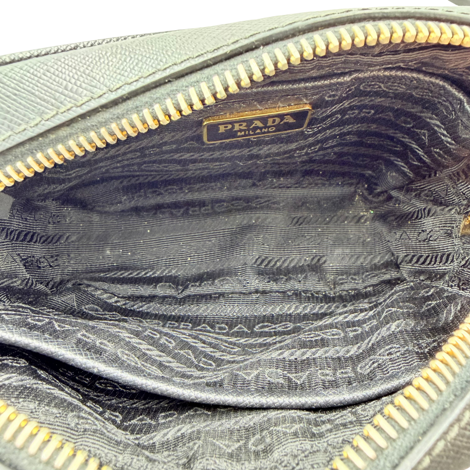 Prada Saffiano Mini Camera Crossbody Bag Black