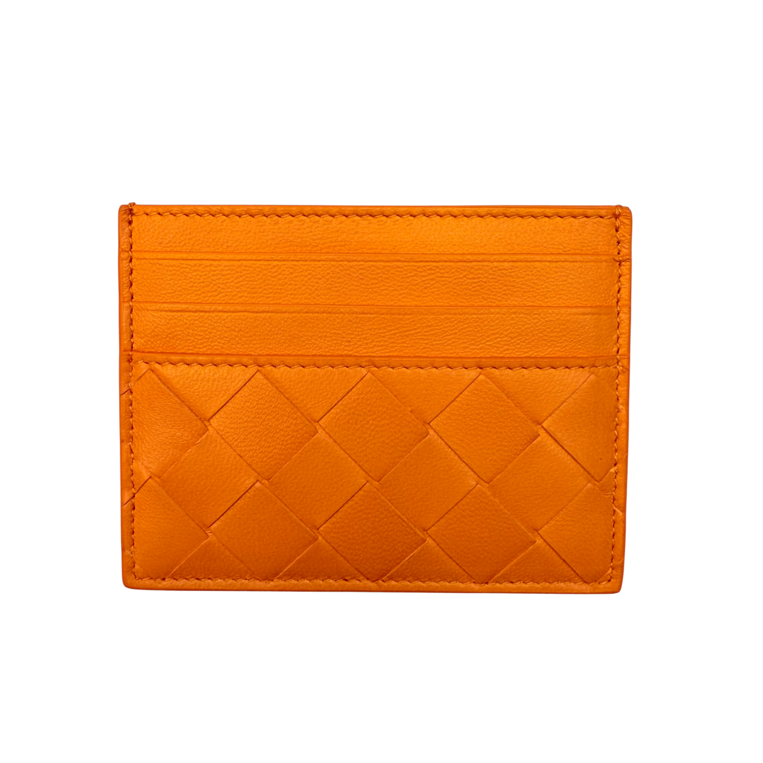 Bottega Veneta Intrecciato Card Holder Orange