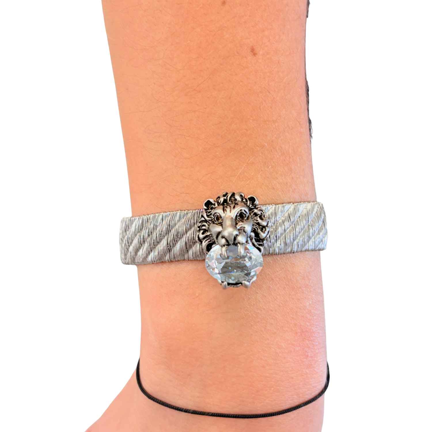 Gucci Lion Head Bracelet Silver