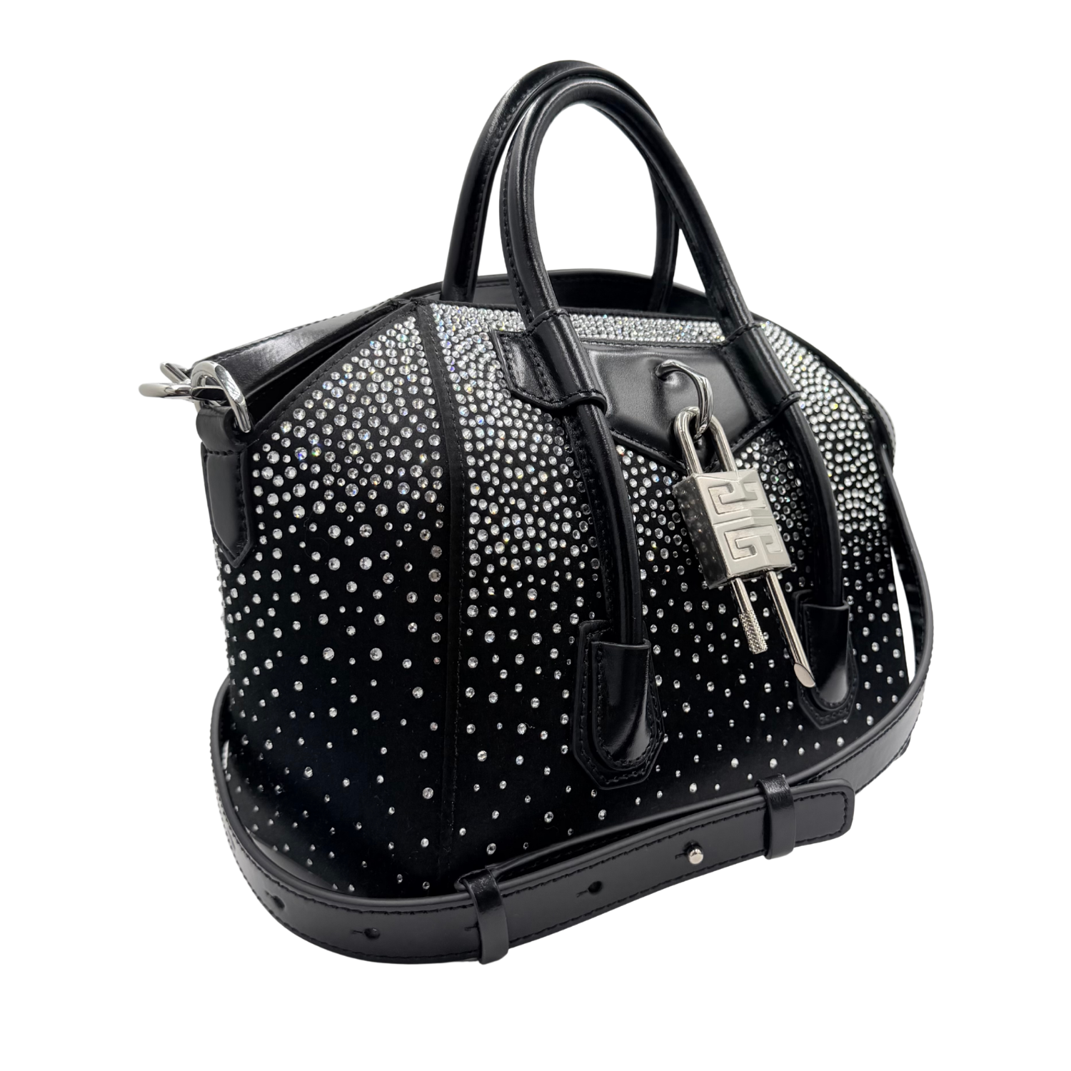 Mini Antigona Crystal Embellished Bag Black