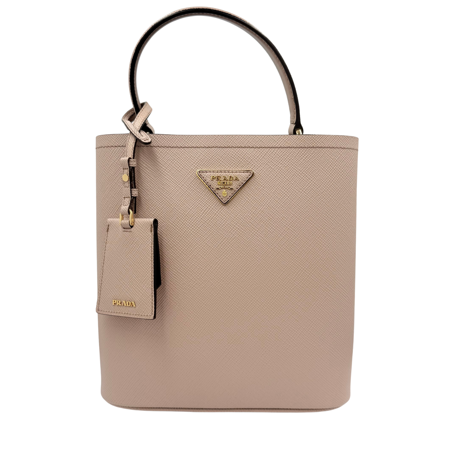 Prada Saffiano Leather Panier Bag Nude