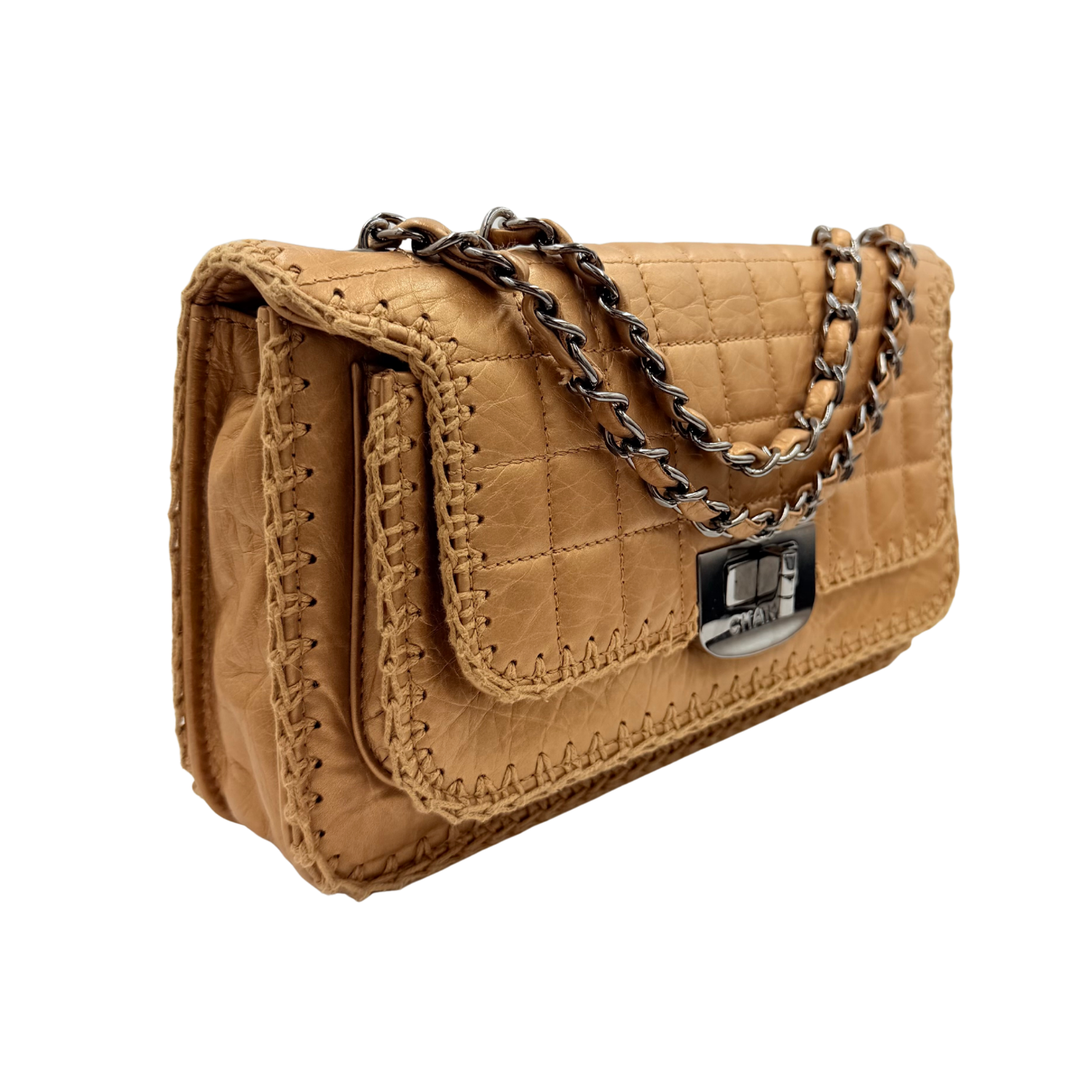 Vintage Medium Whipstitch Flap Bag