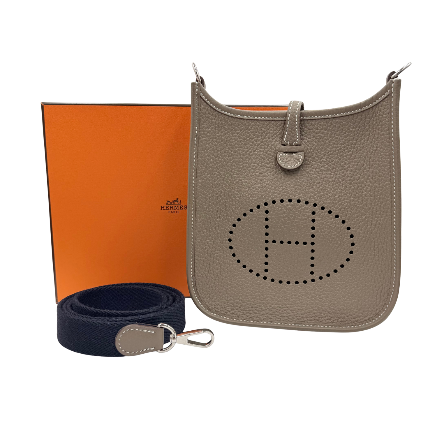 Hermès Clemence Evelyne II TPM 16 Etoupe Palladium Hardware