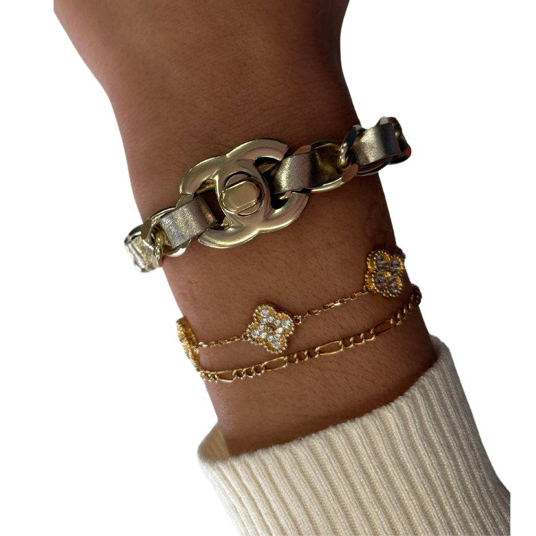 Chanel Turnlock Double Chain Bracelet