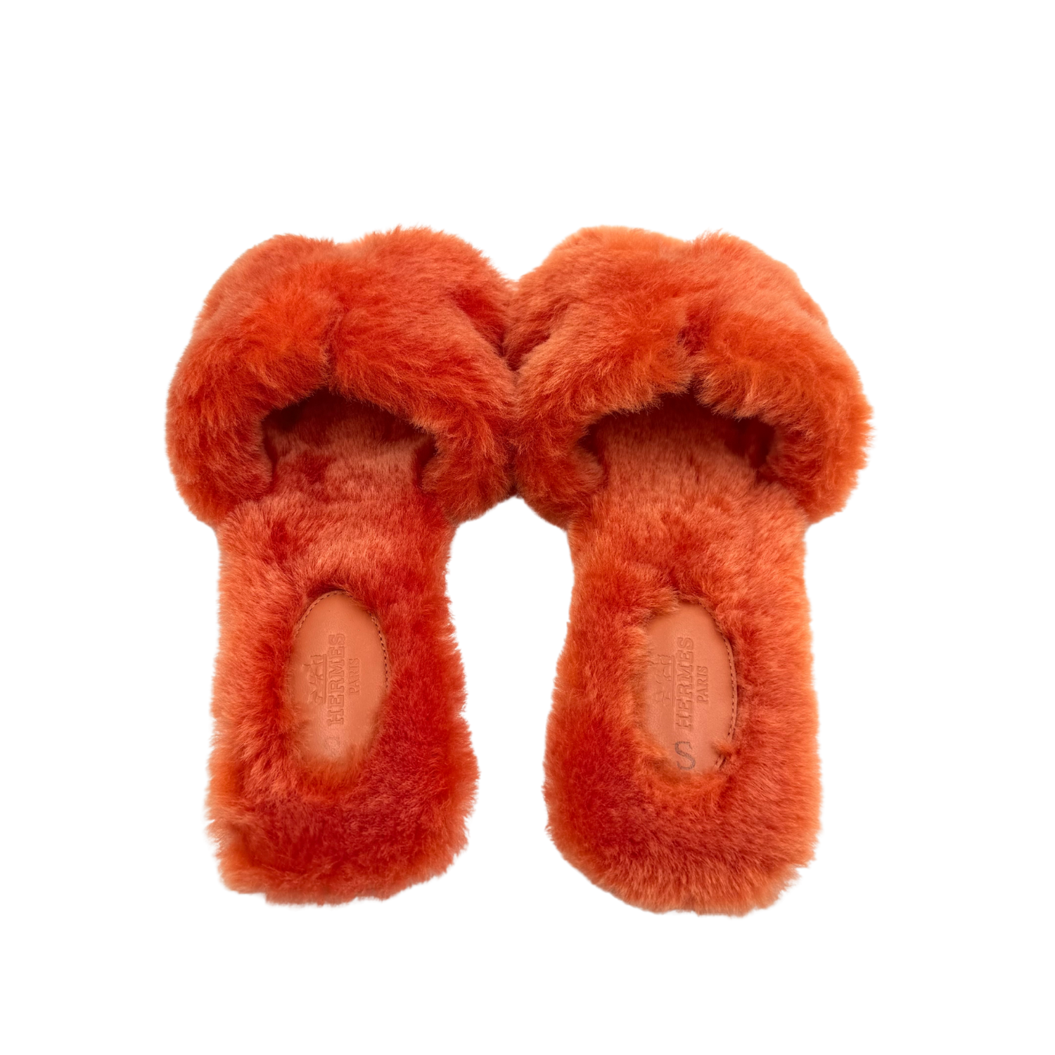 Hermès Shearing Oran Sandals Orange