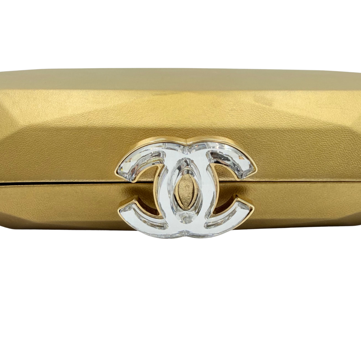 Chanel Vintage Limited Asymmetric Gold Bar Clutch