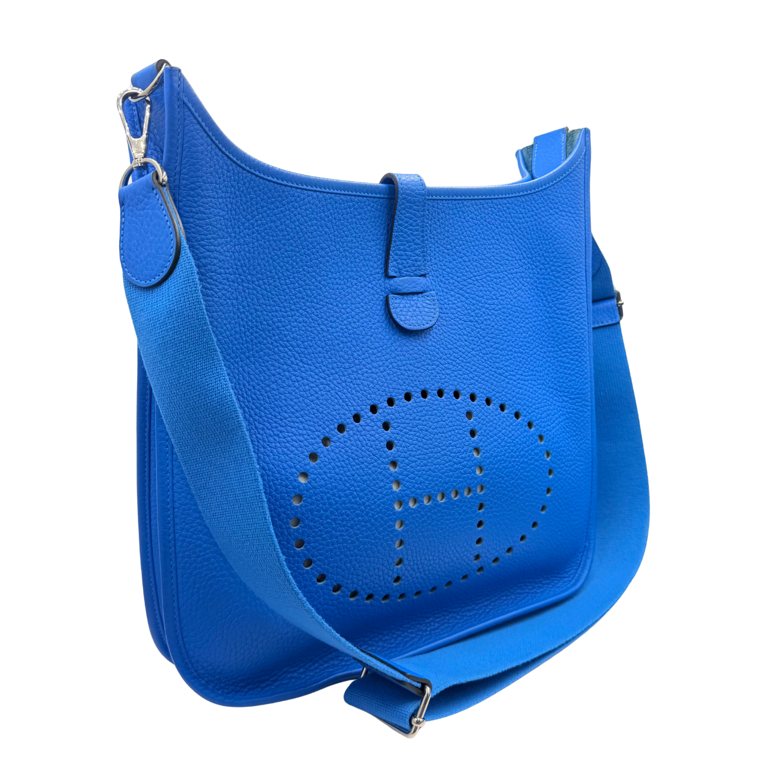 Hermès Taurillion Clemence Evelyne GM III 33 Blue Hydra