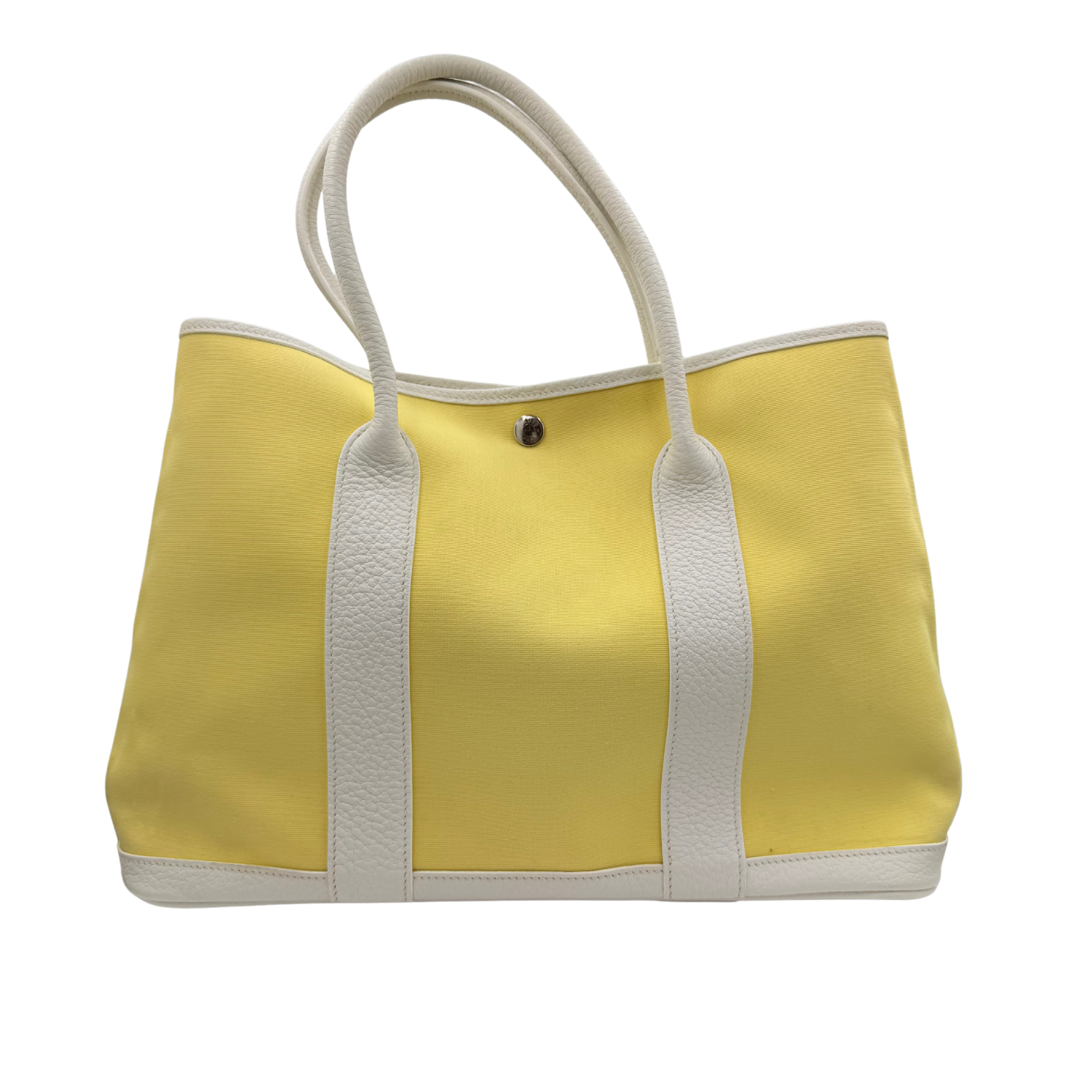 Hermès Toile and Negonda Garden Party 36 Yellow and White