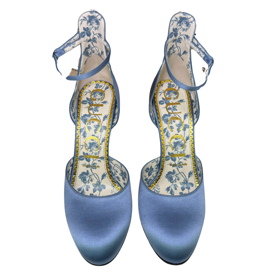 Gucci D'Orsay Crystal Blue Heels