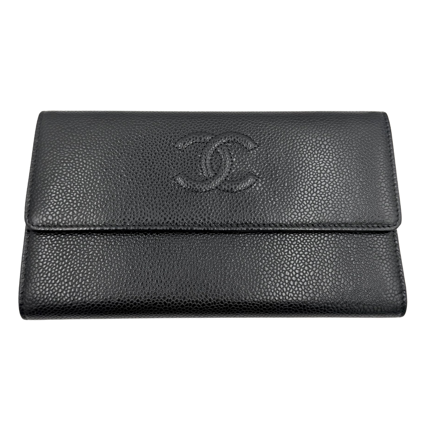 CC Timeless Caviar Bifold Wallet Black