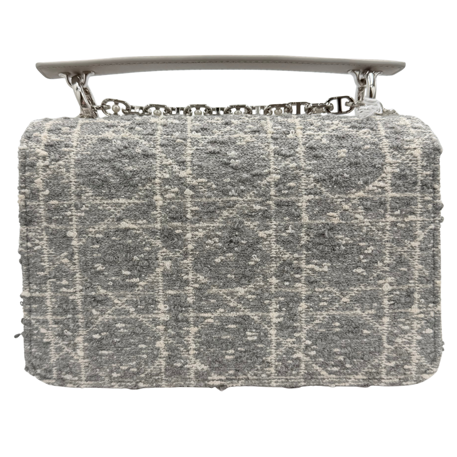 Christian Dior Small Jolie Flap Bag with Top Handle Gray