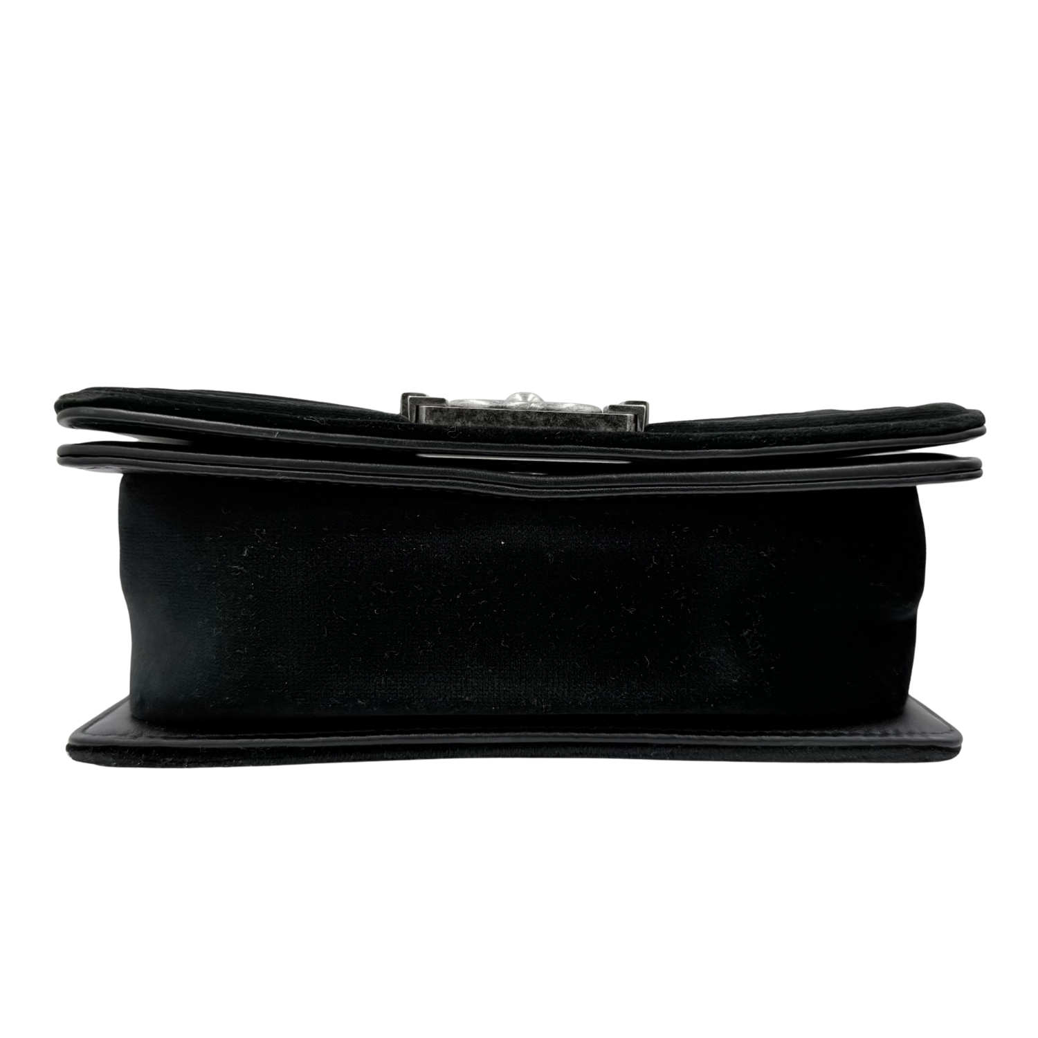 Chanel Medium Stitched Quilted Velvet Boy Bag Old Black