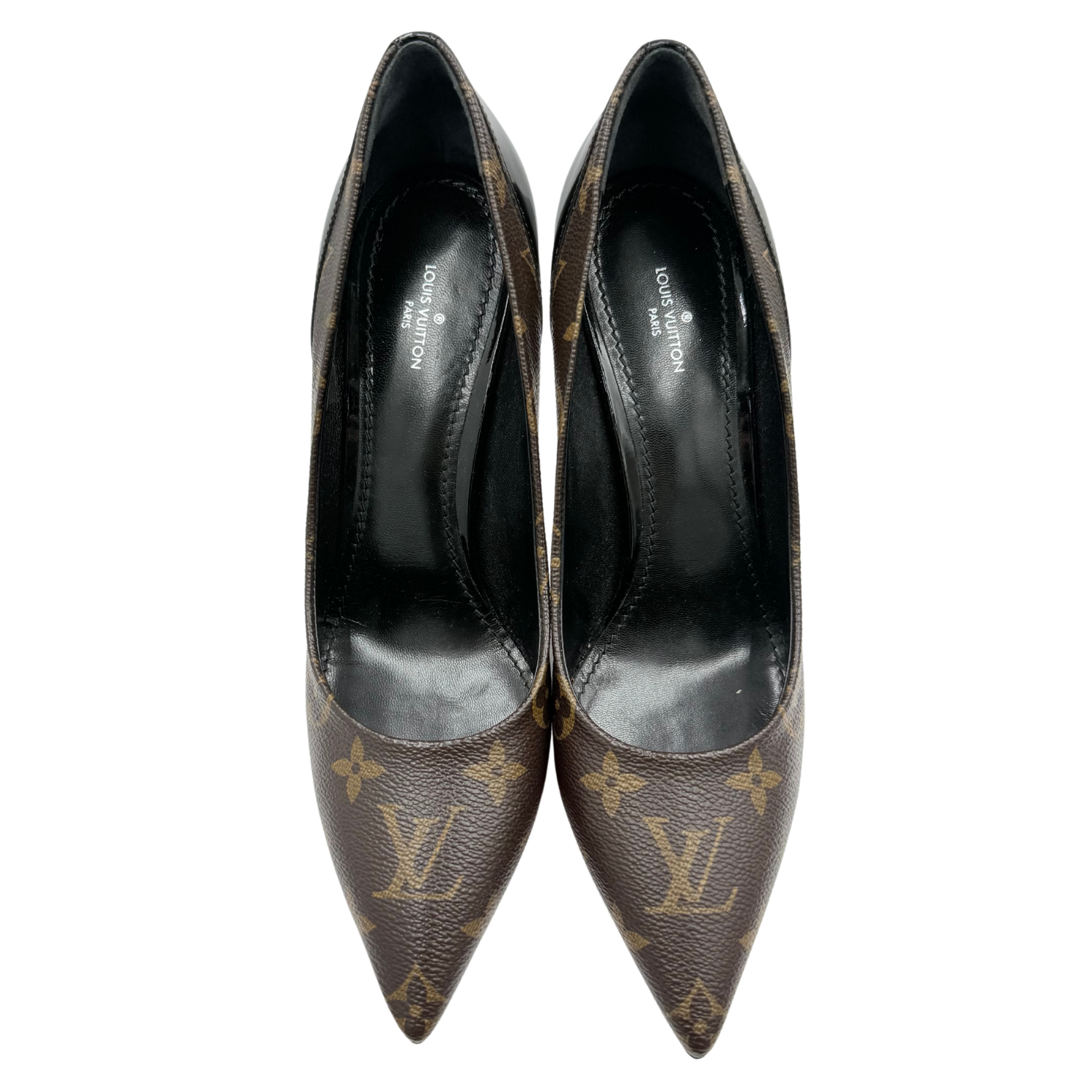 Louis Vuitton LV Monogram Leather Trim Embellishment Pumps