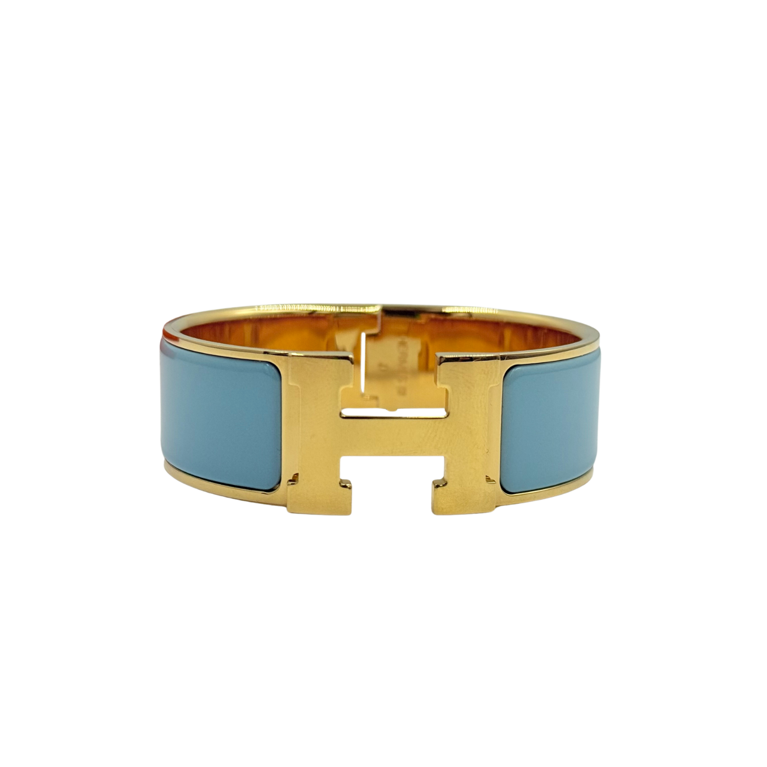 Hermès Clic Clac H Bracelet Blue Gold