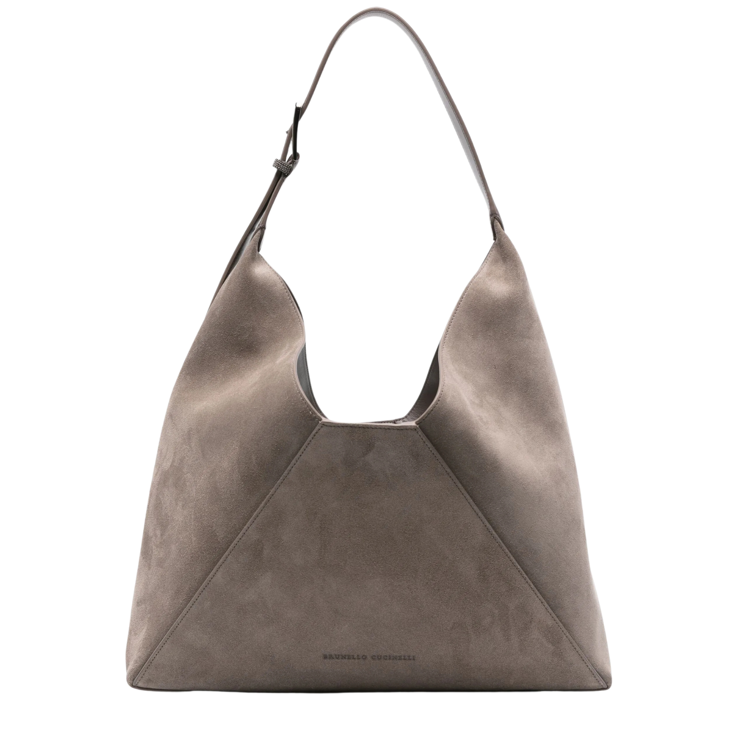Brunello Cucinelli Buckle Suede Hobo Bag Ossido
