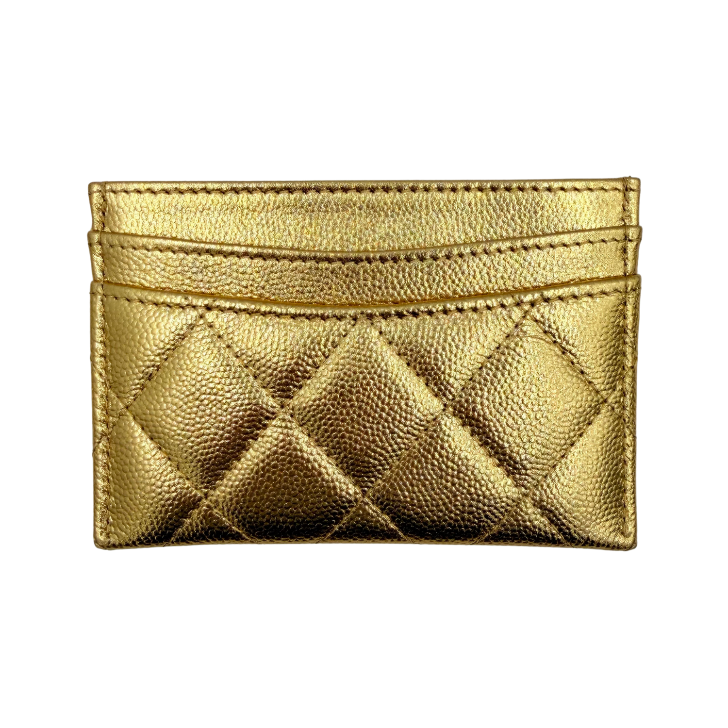 CC Shiny Leather Cardholder Gold