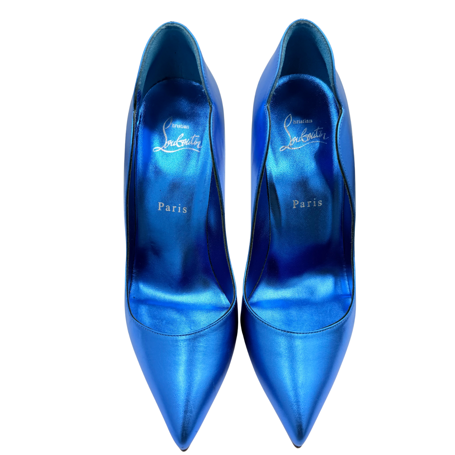 Christian Louboutin Hot Chic 100mm Pumps Metallic Blue