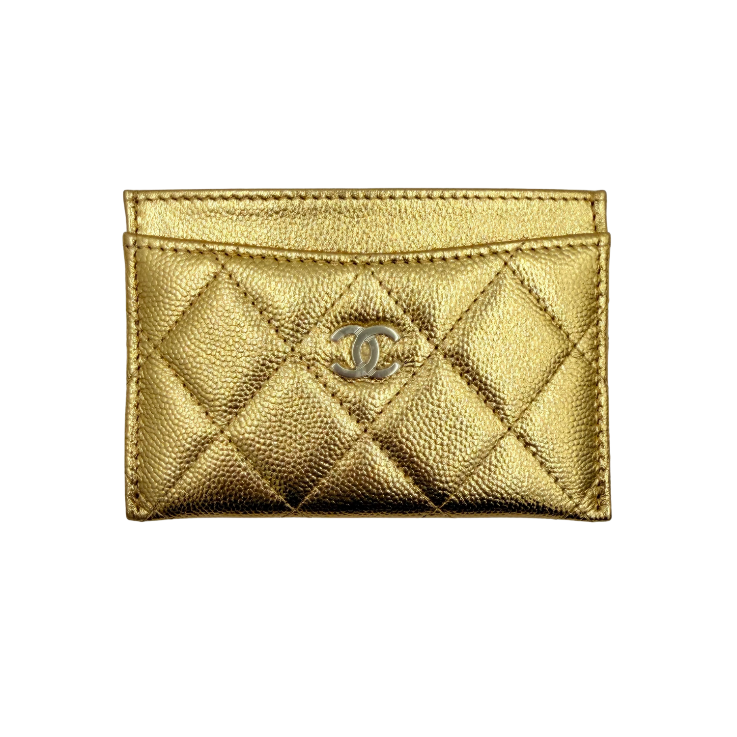 CC Shiny Leather Cardholder Gold