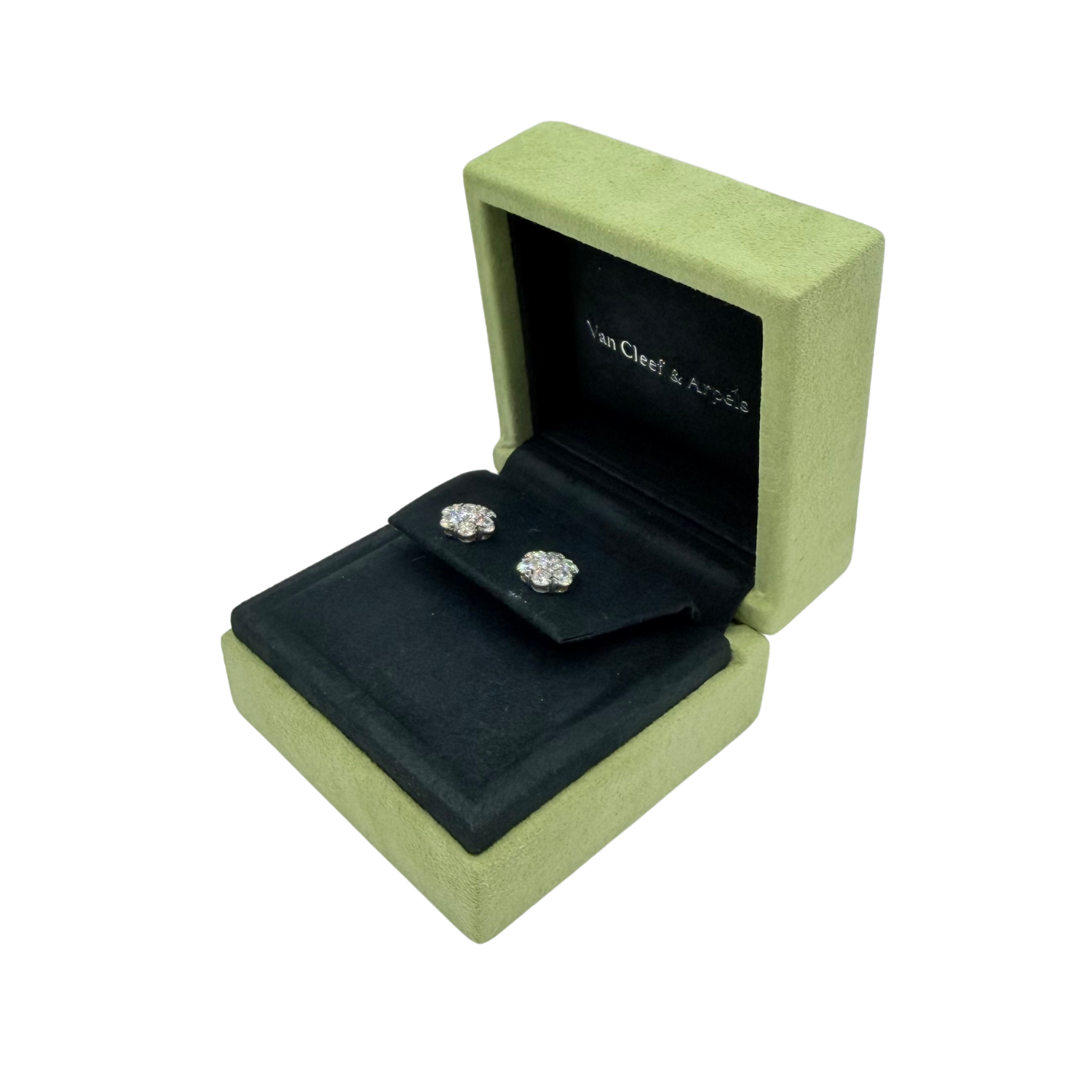 18k White Gold with Diamonds Fleurette Earrings