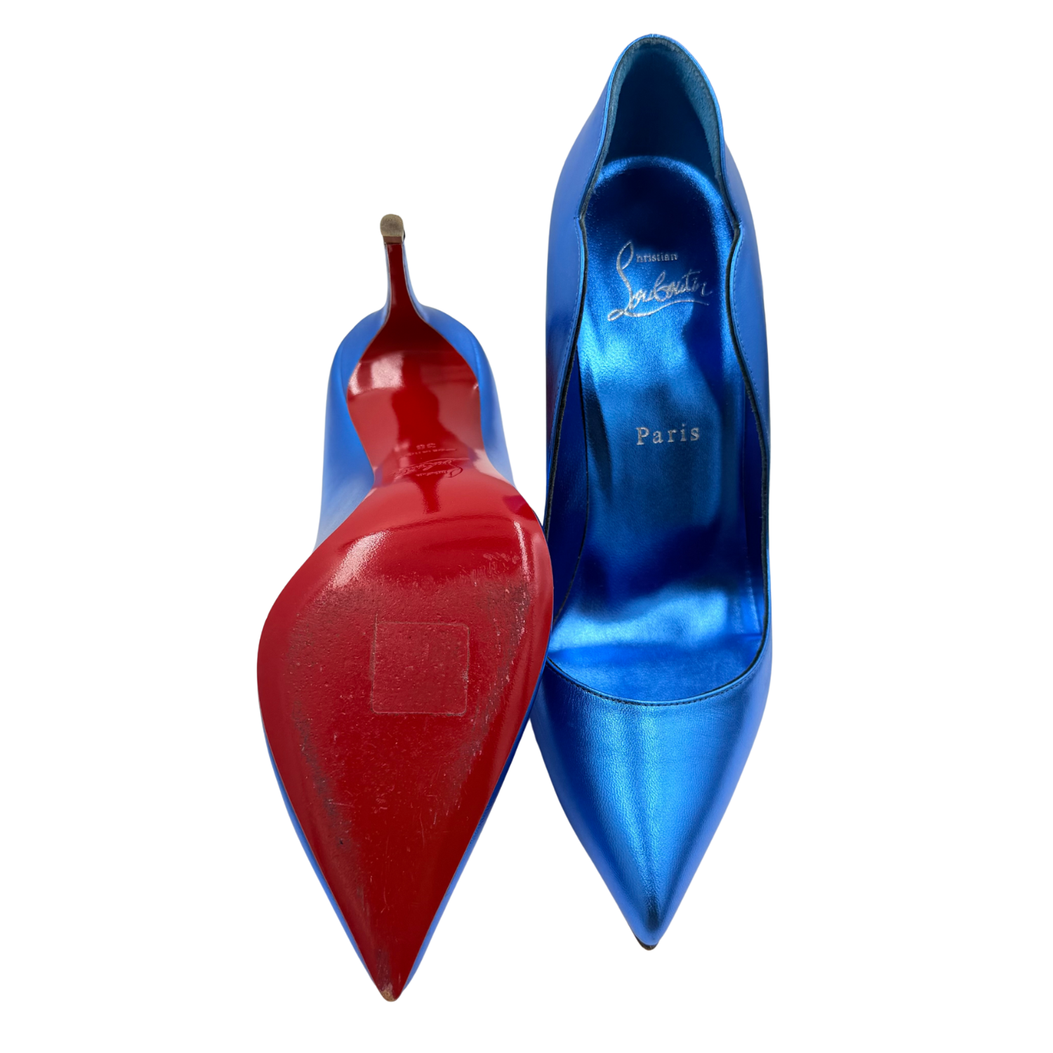 Christian Louboutin Hot Chic 100mm Pumps Metallic Blue