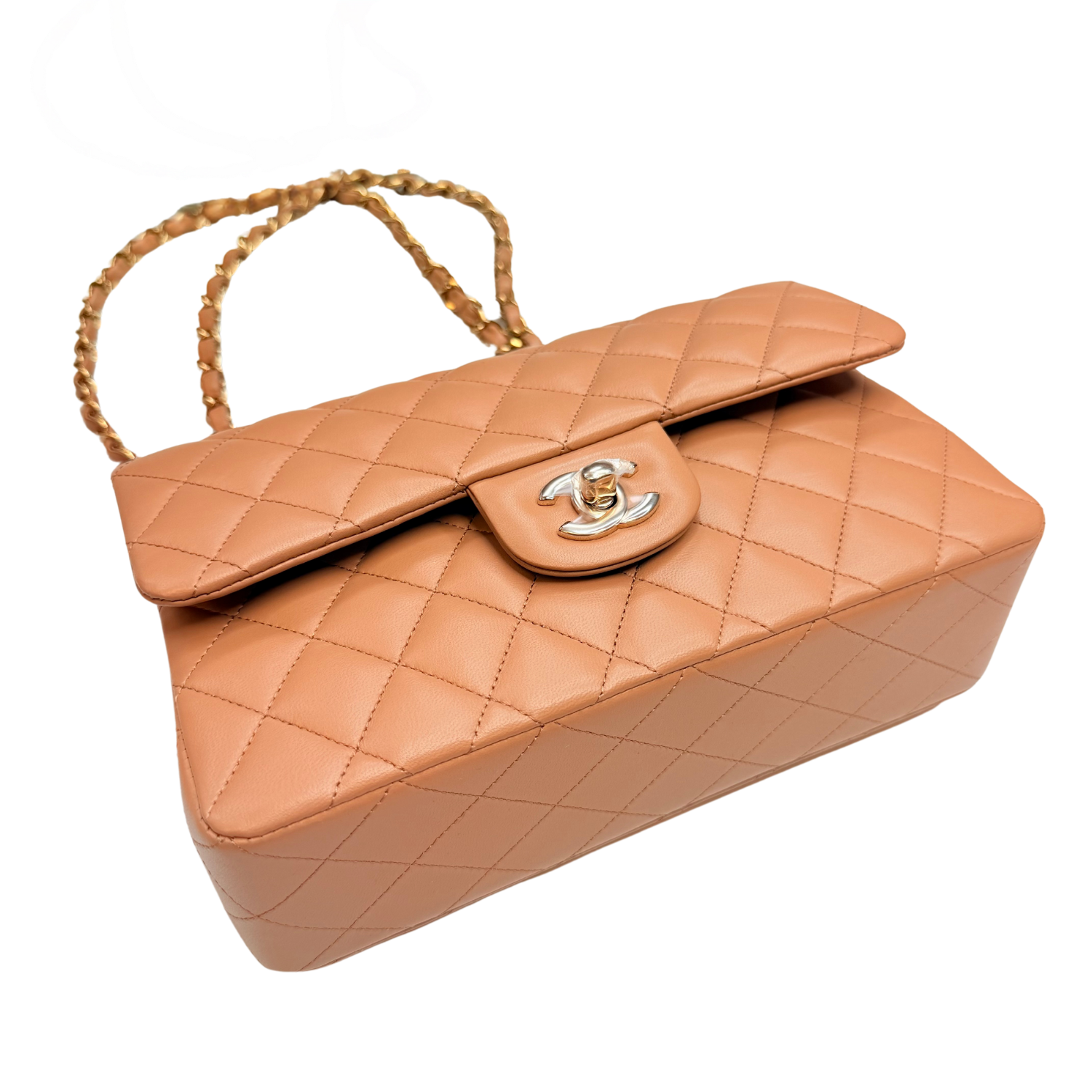 Chanel Small Rare Classic Double Flap Caramel