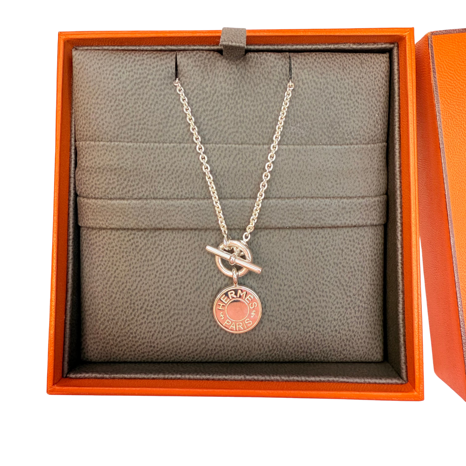 Hermès Sterling Silver Amulettes H Confettis Pendant Necklace