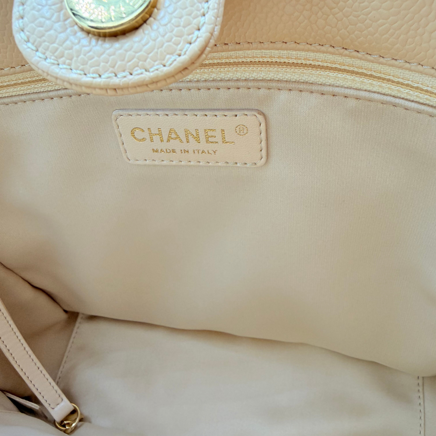 Chanel Petite Shopping Tote Beige