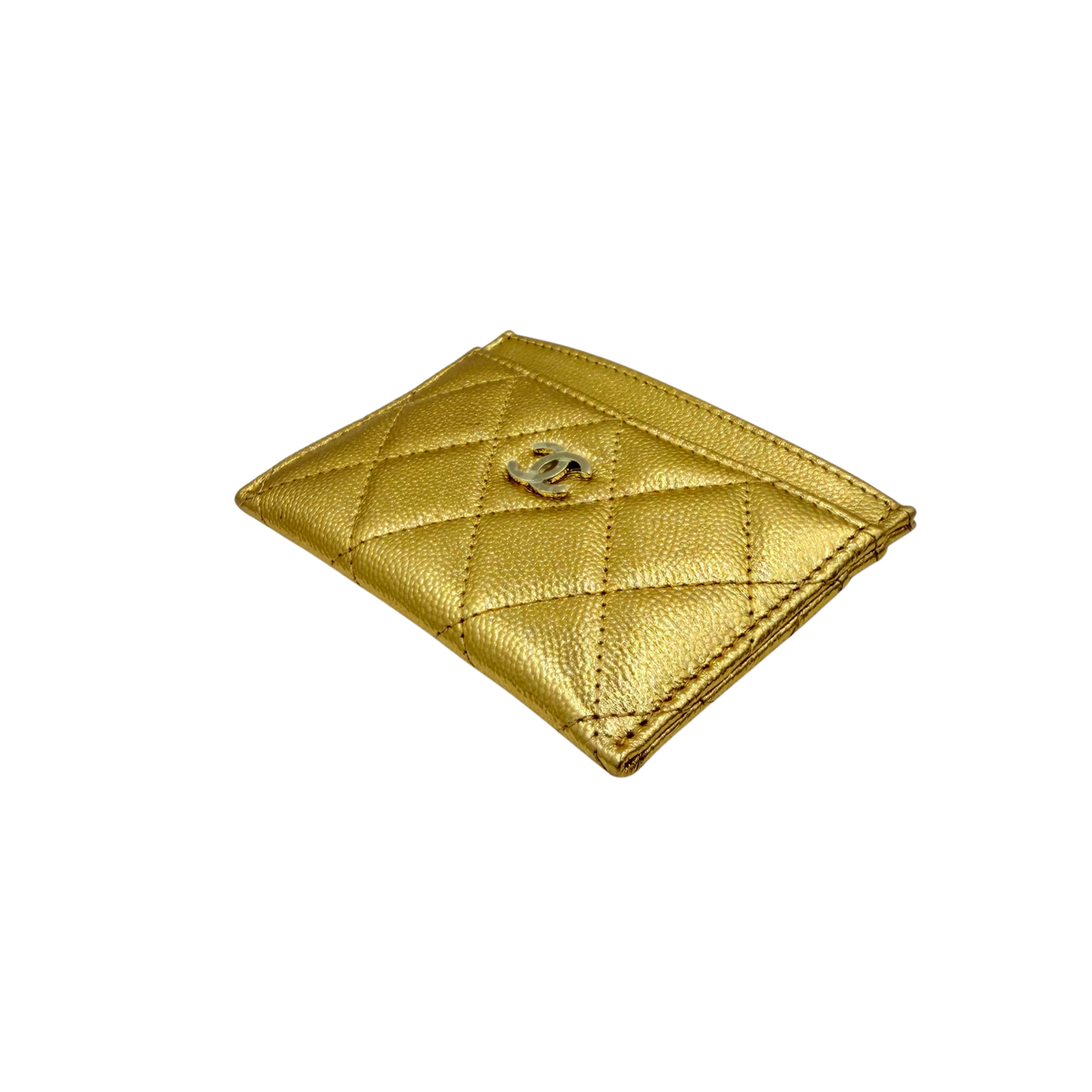 CC Shiny Leather Cardholder Gold