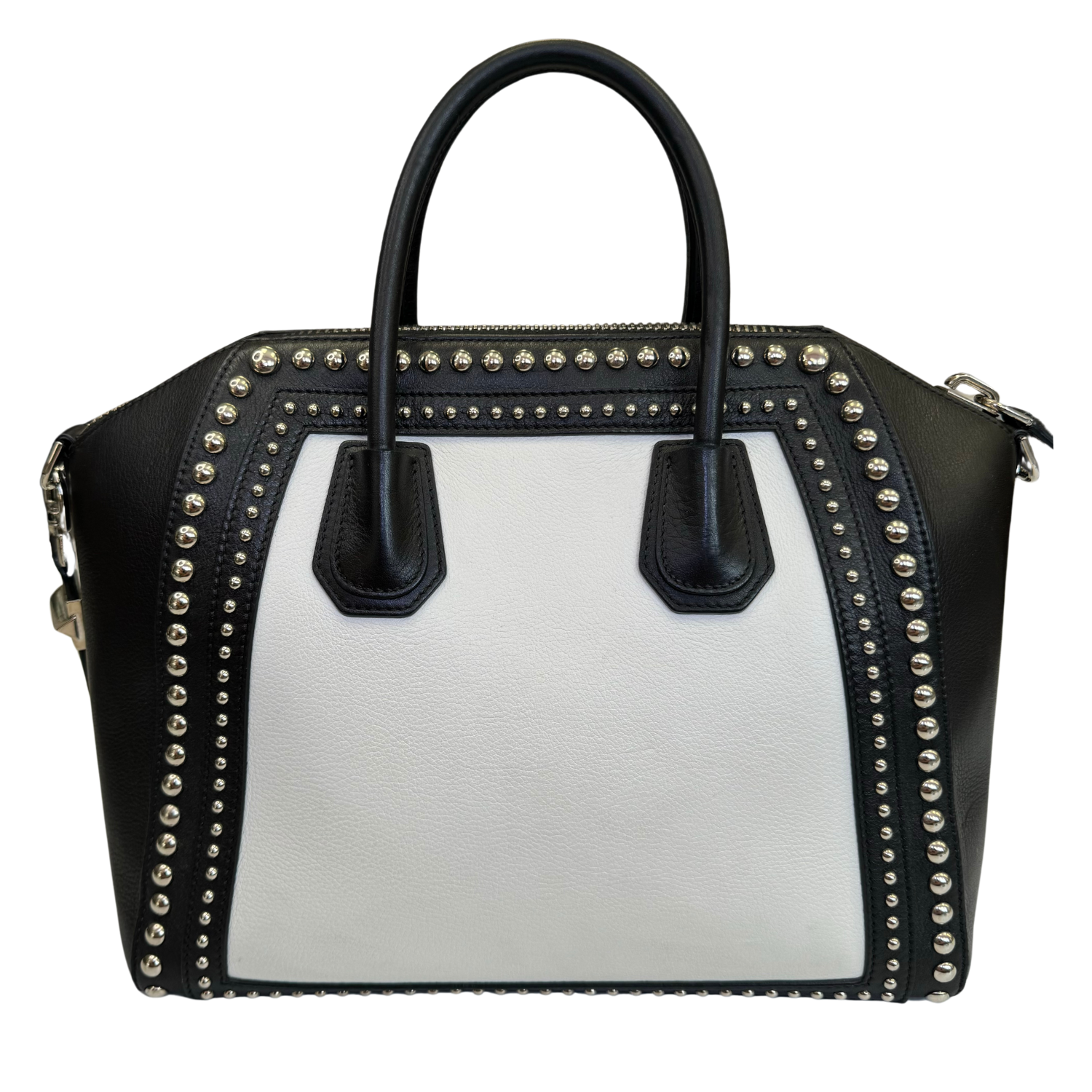 Givenchy Calfskin Bi Color Studded Antigona Satchel