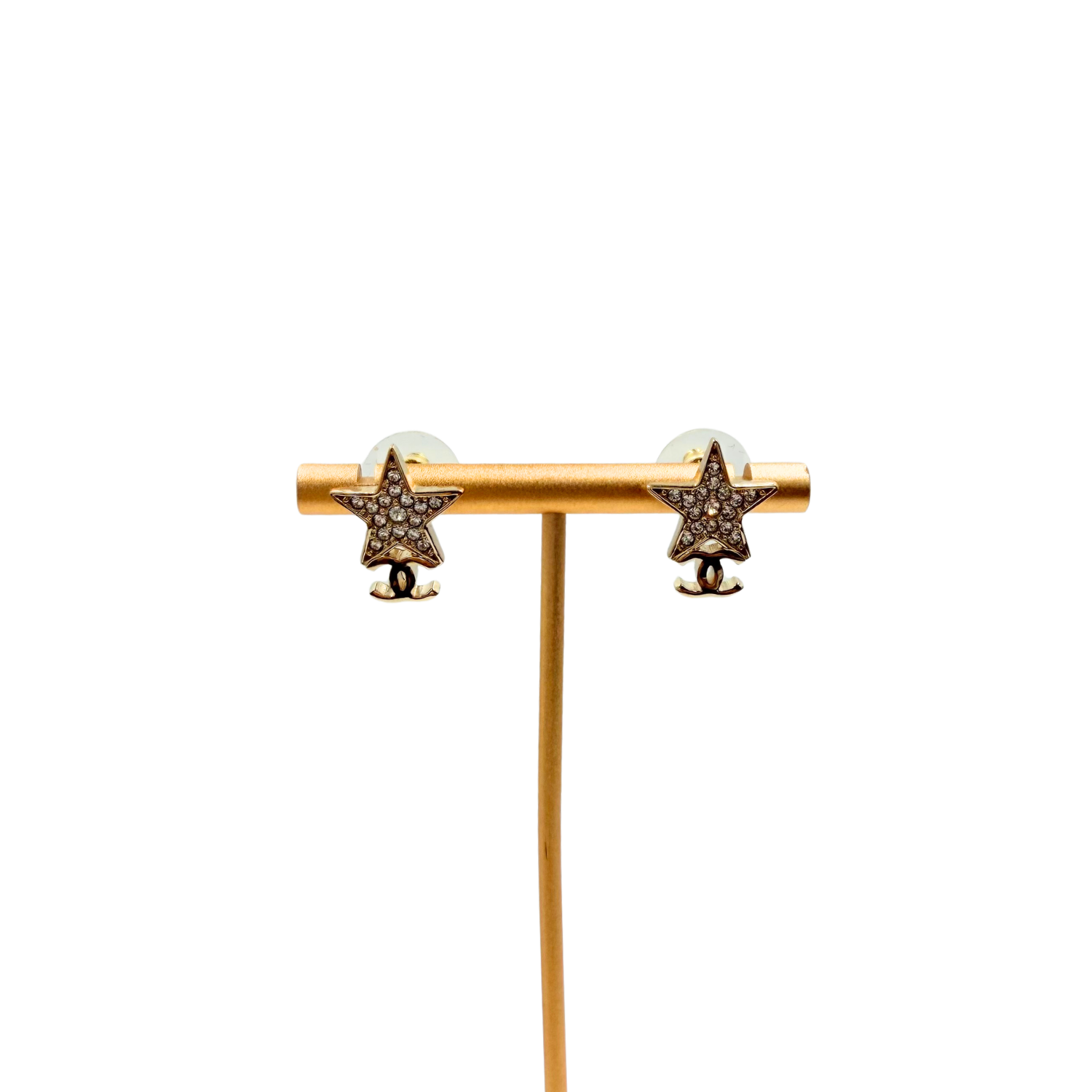 Small CC Crystal Star Stud Earrings