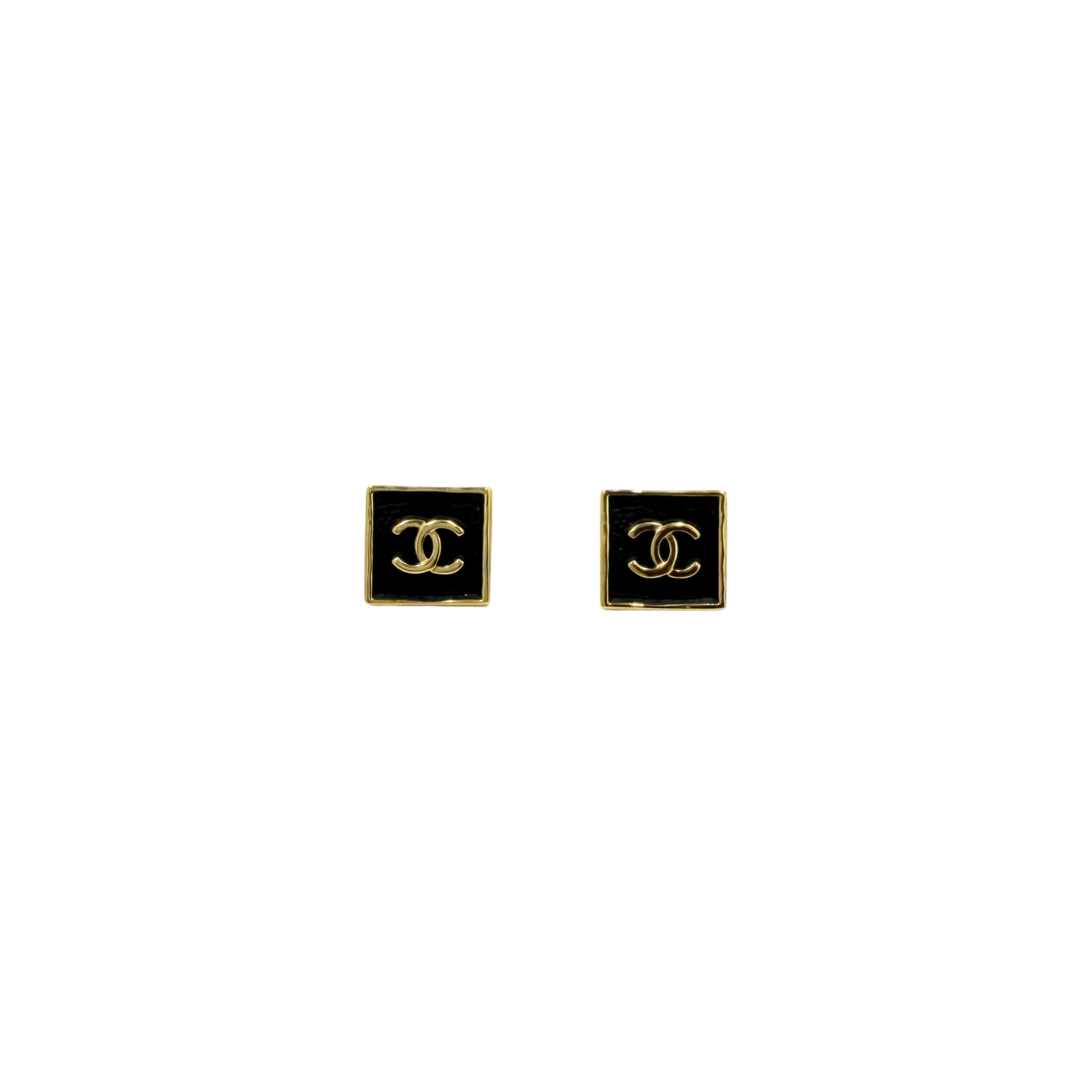 Small Square CC Stud Earrings